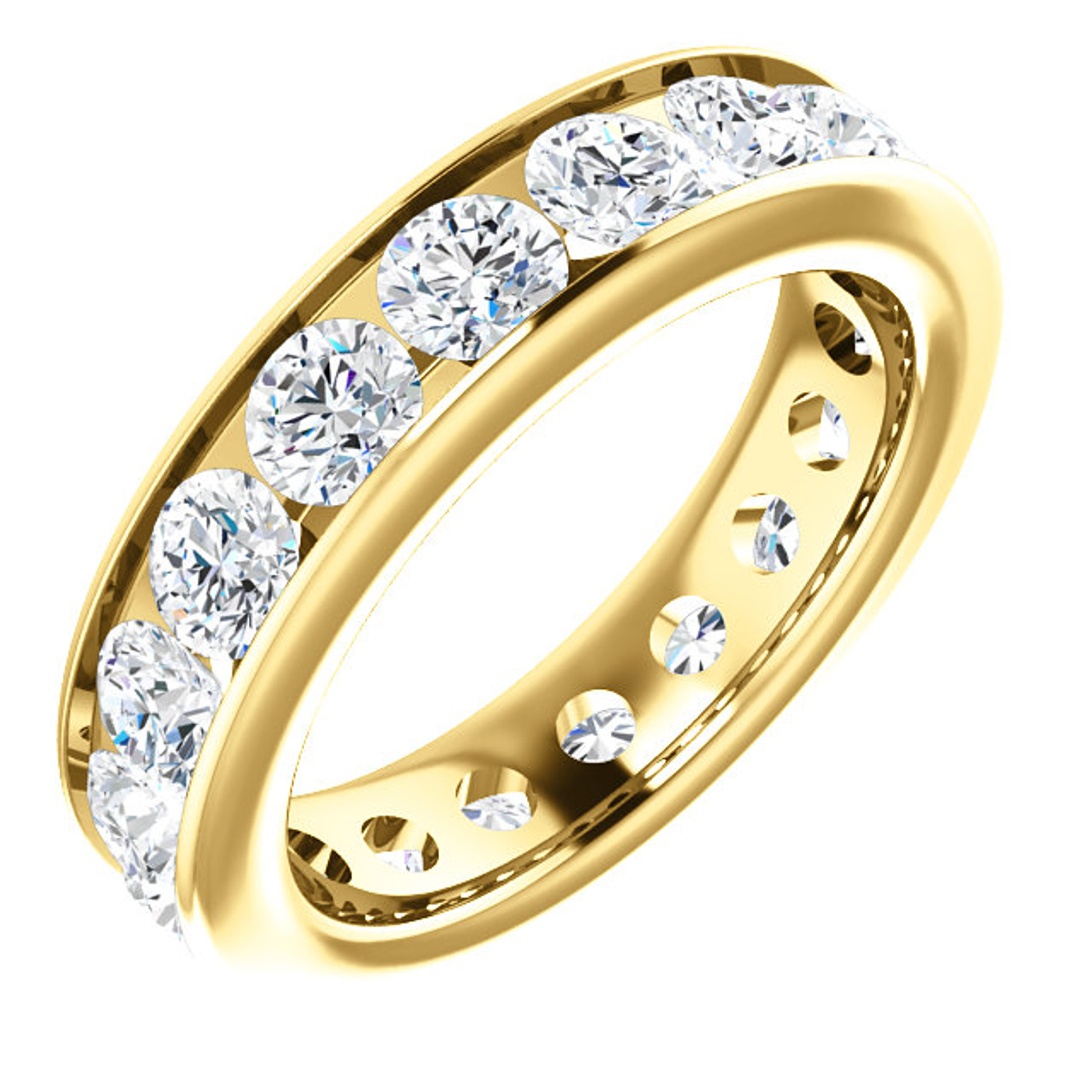 3.75ct. Diamond Eternity band 5mm in 14k Yellow gold