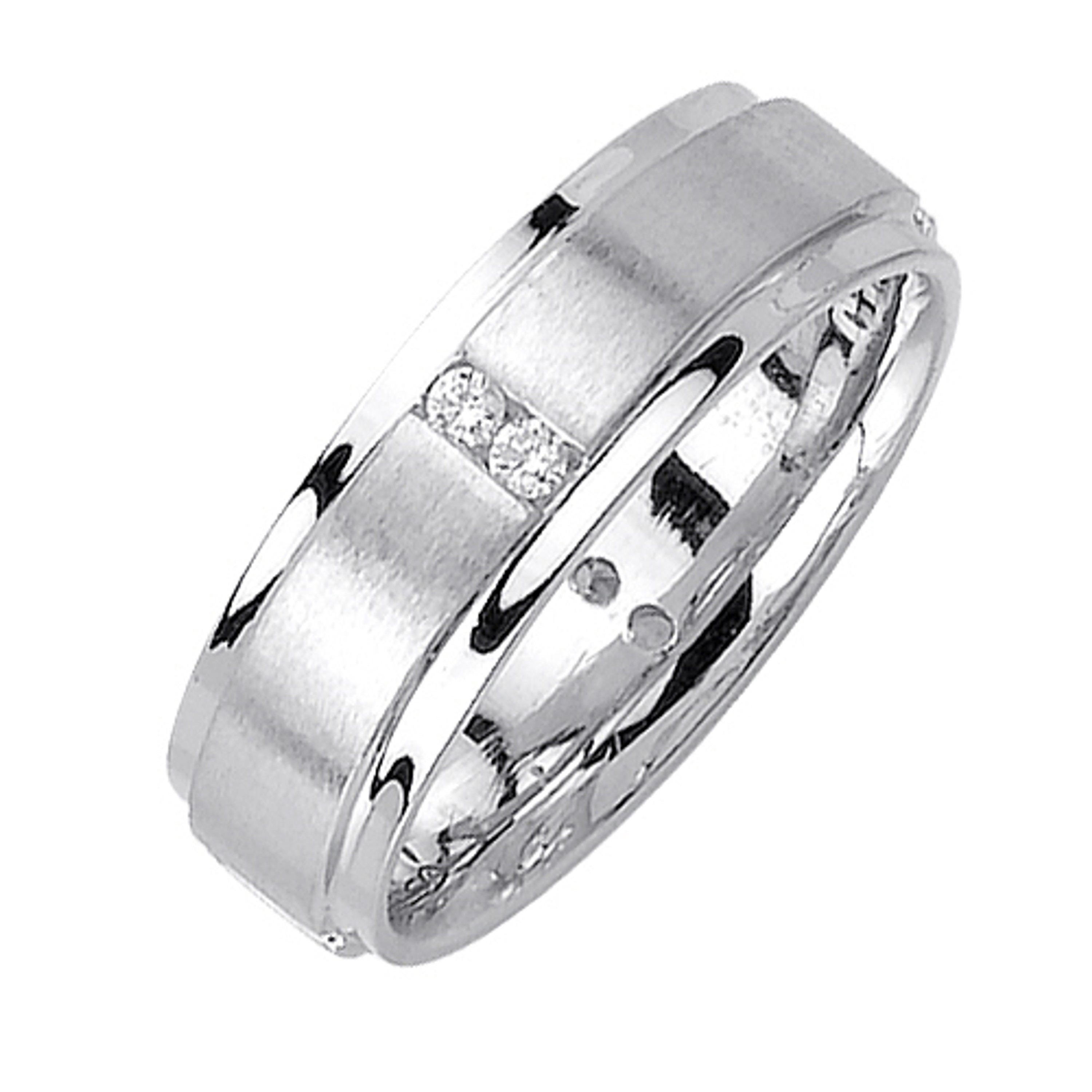 18k White Gold 7mm 0.24ct. Diamond Wedding Band --24120