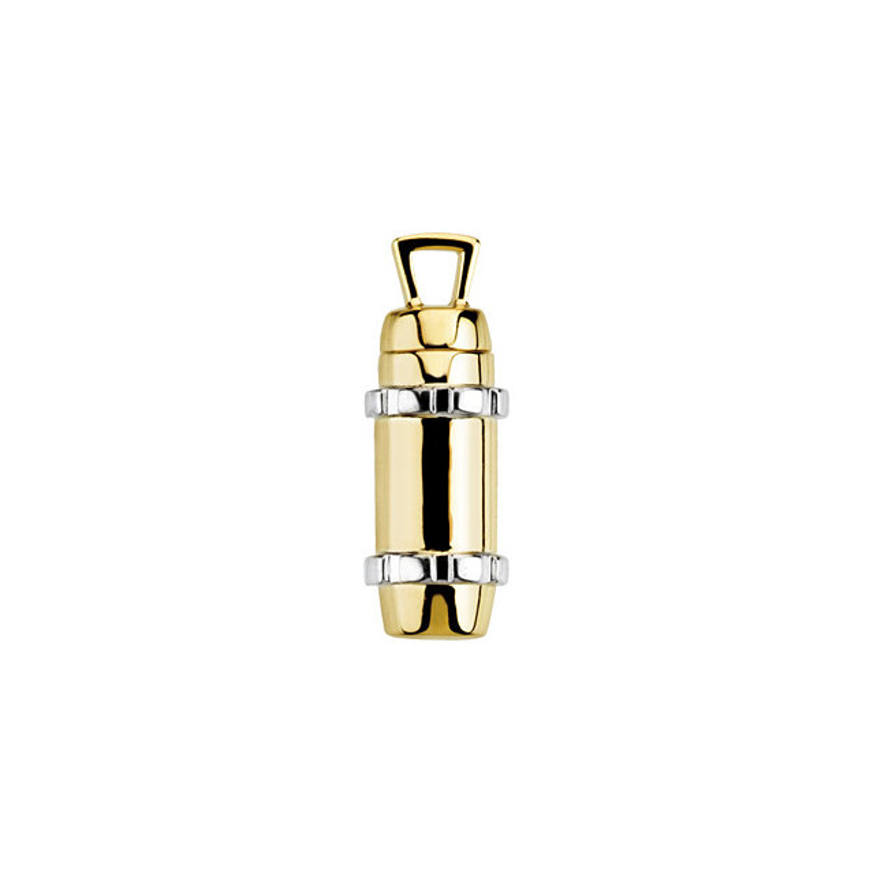 14k Yellow Gold Two Tone Cylinder Ash Holder Pendant 30.25X10.75 MM 14k Yellow Gold Two Tone Cylinder Ash Holder Pendant 30.25X10.75 MM