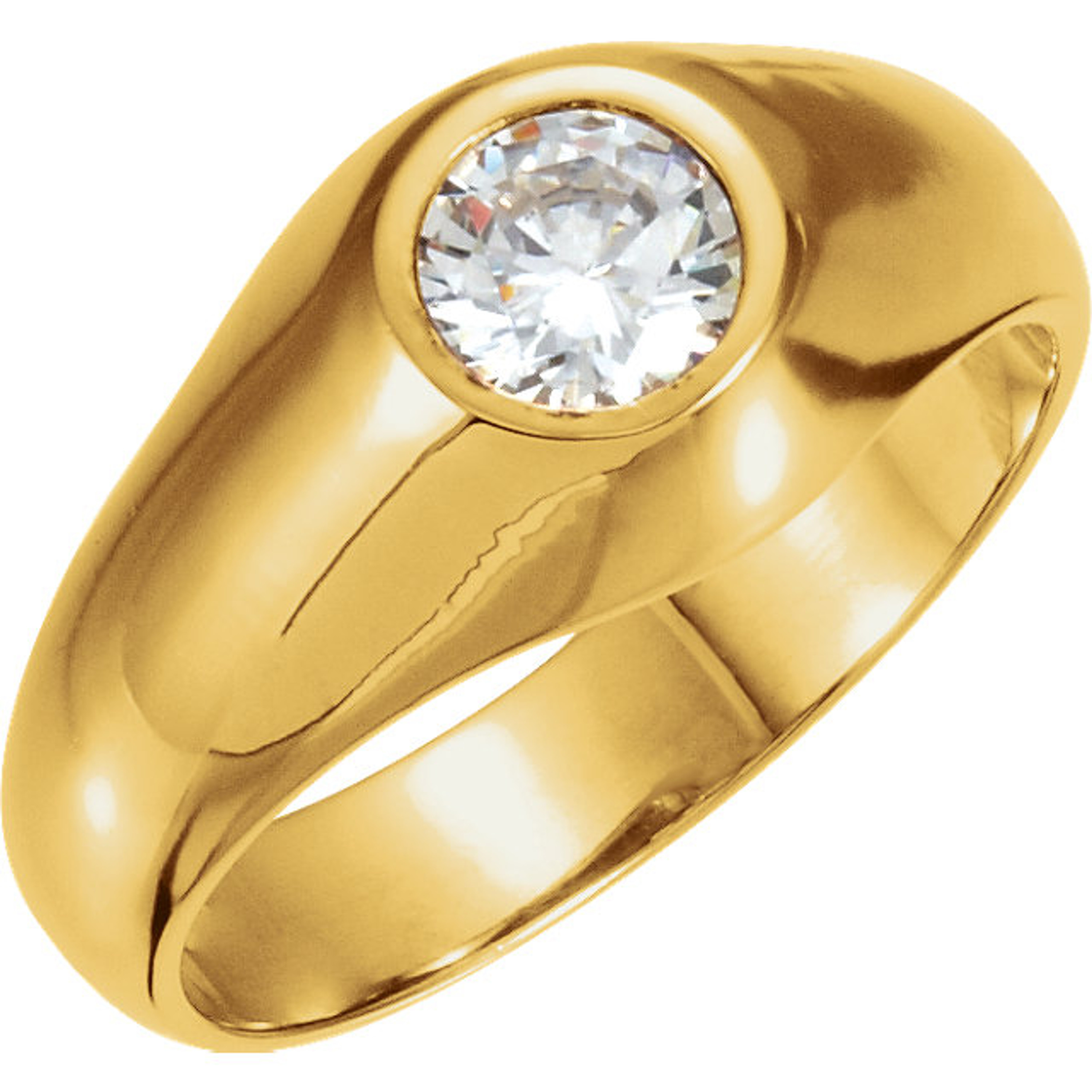 14k Yellow gold Mens Solitaire Diamond Ring 0.98 ct. 14k Yellow gold Mens Solitaire Diamond Ring 0.98 ct.