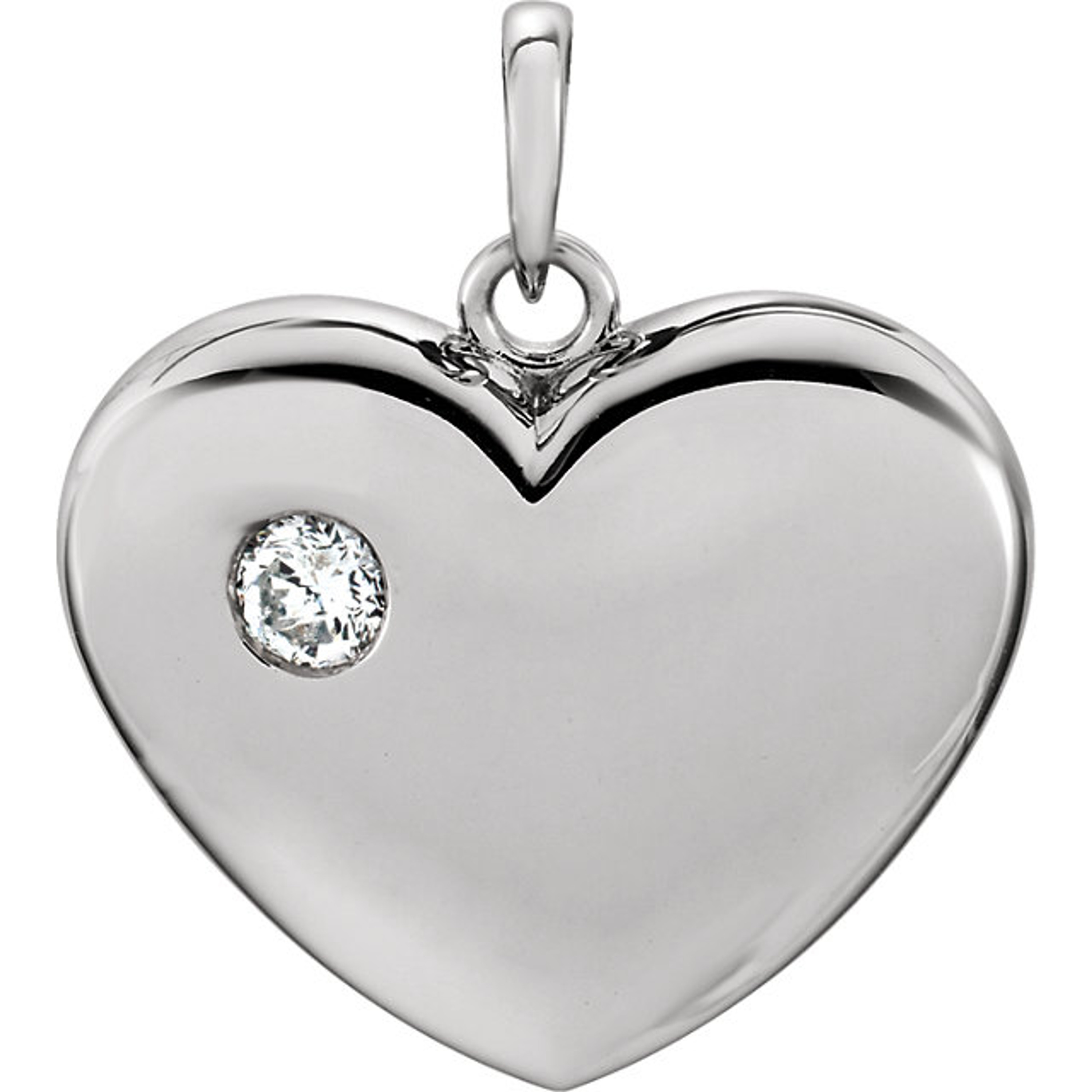 14k White Gold Diamond Heart Pendant 0.11 ct. 20.0mmx16.0mm 14k White Gold Diamond Heart Pendant 0.11 ct. 20.0mmx16.0mm