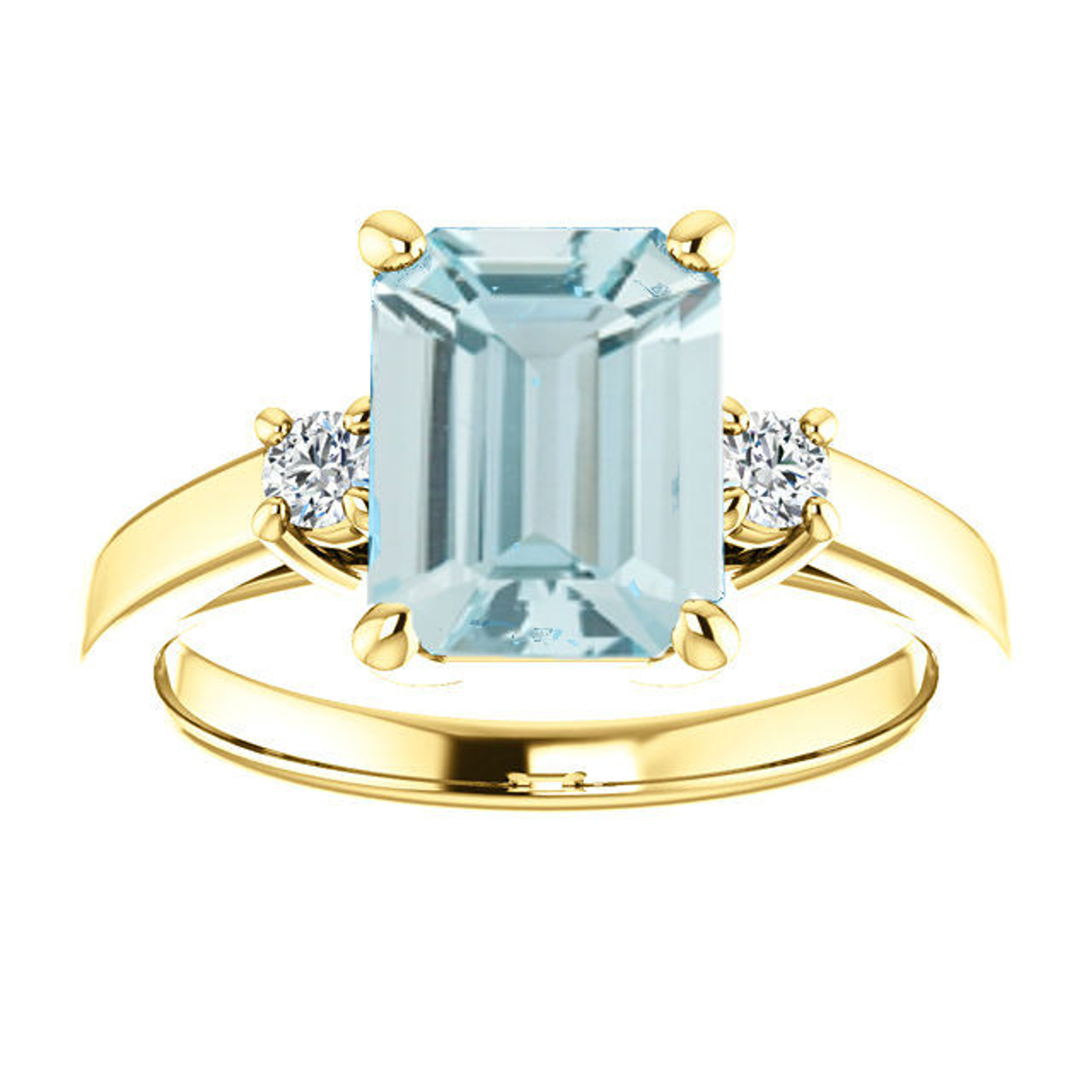 14K Yellow gold Emerald cut  Genuine Aquamarine Ring 2.64ct (9x7) 14K Yellow gold Emerald cut  Genuine Aquamarine Ring 2.64ct (9x7)