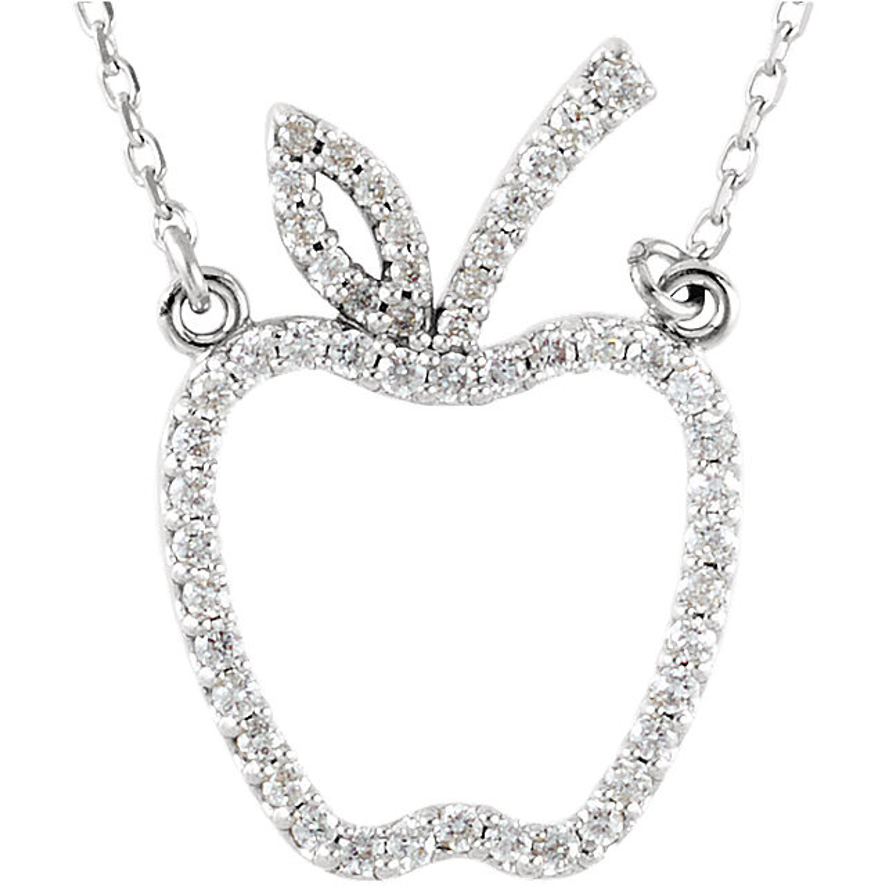 Diamond Apple Necklace 20mm x 13.8mm Diamond Apple Necklace 20mm x 13.8mm