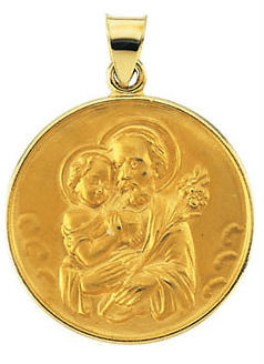18kt Yellow Gold 24.5mm St. Joseph Medal