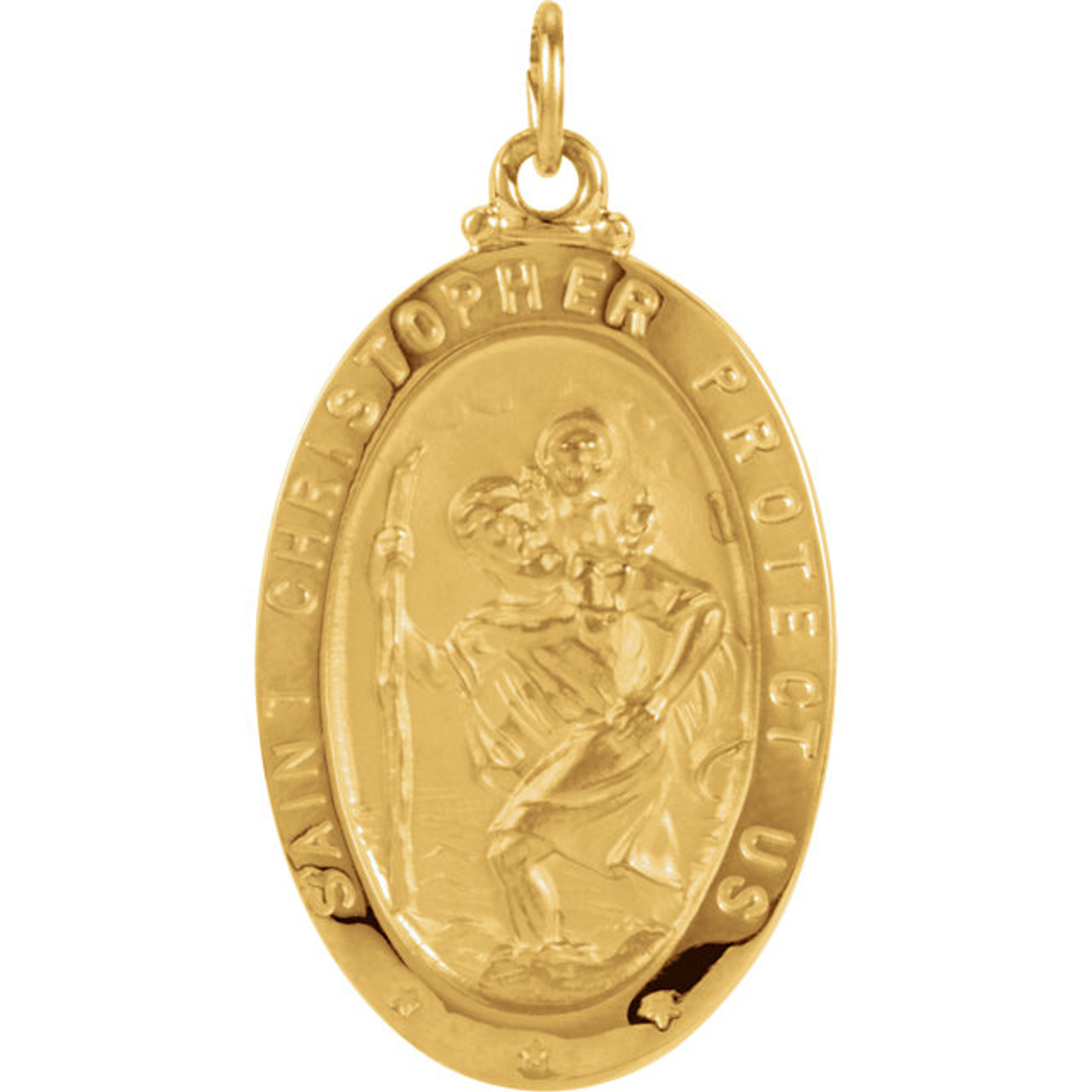 14kt Yellow Gold Oval St. Christopher Medal 25x16mm 14kt Yellow Gold Oval St. Christopher Medal 25x16mm