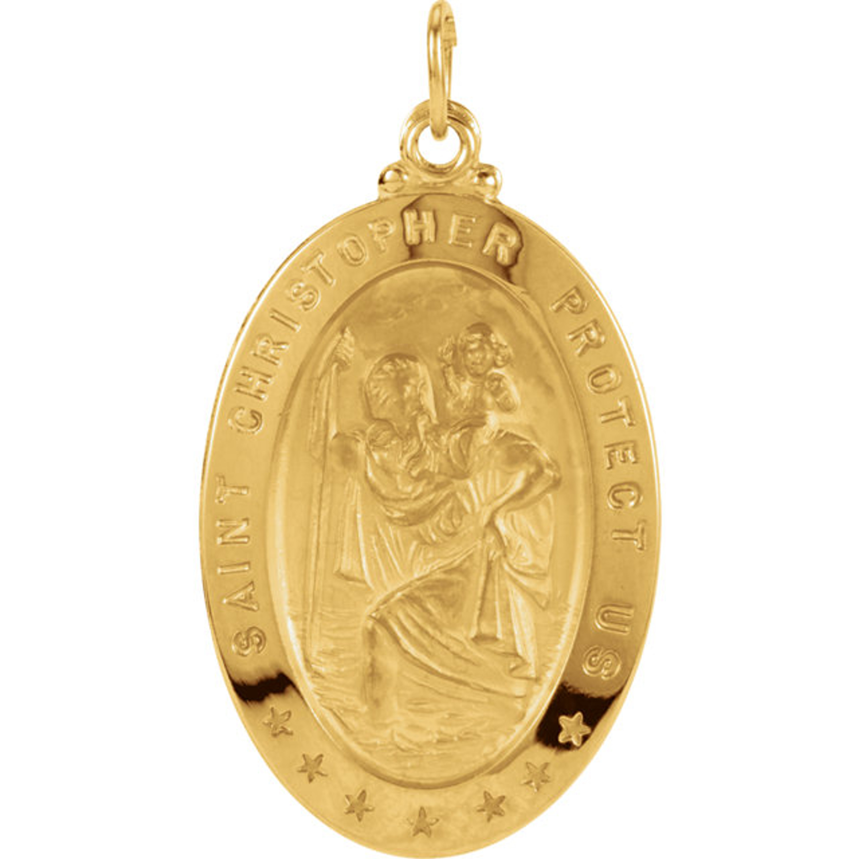 14kt Yellow Gold Oval St. Christopher Medal 29x20mm 14kt Yellow Gold Oval St. Christopher Medal 29x20mm