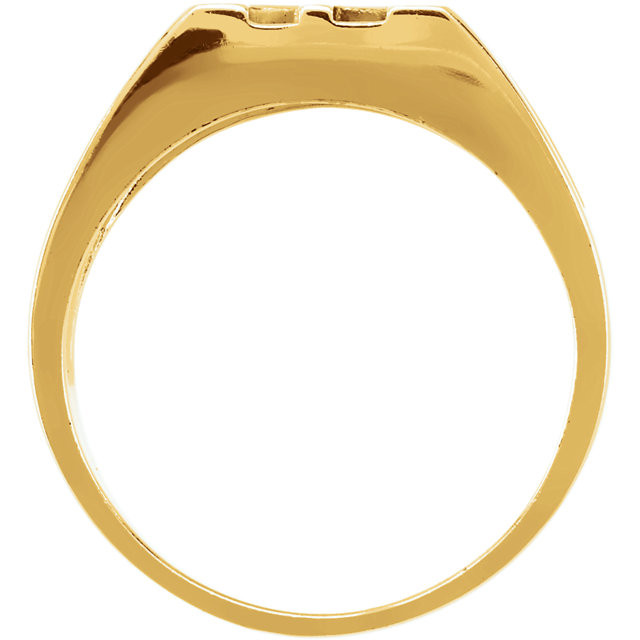 7 Diamond Cluster Men's Ring in 14K Yellow Gold