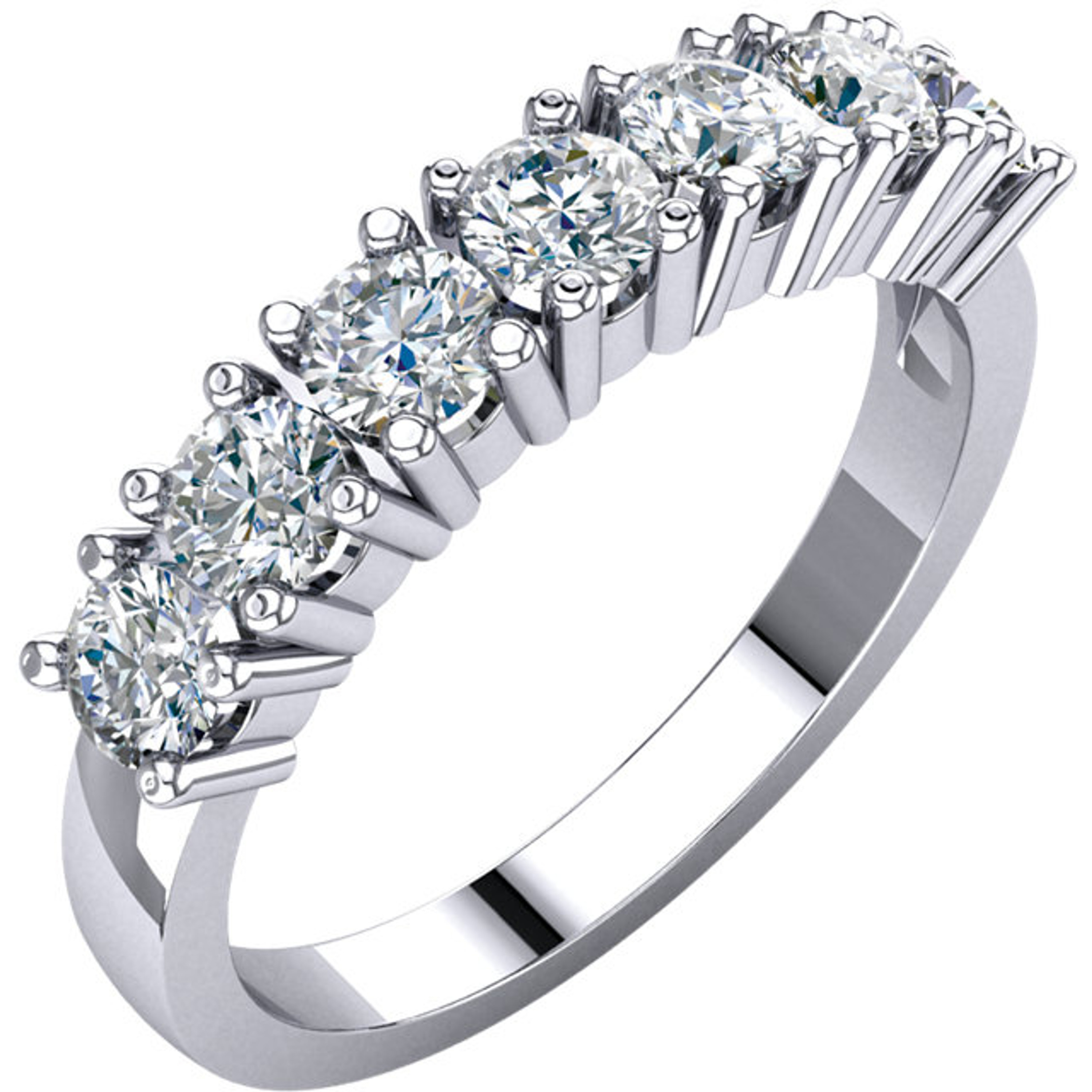 14K White Gold 1.00 7 Round Diamond Anniversary Band 14K White Gold 1.00 7 Round Diamond Anniversary Band