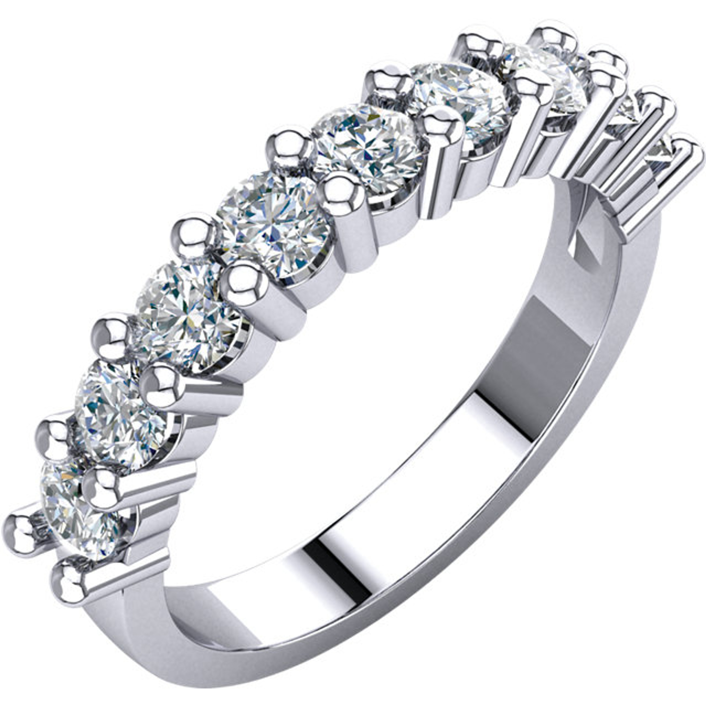 14K White Gold 1.00 9 Round Diamond Anniversary Band 14K White Gold 1.00 9 Round Diamond Anniversary Band