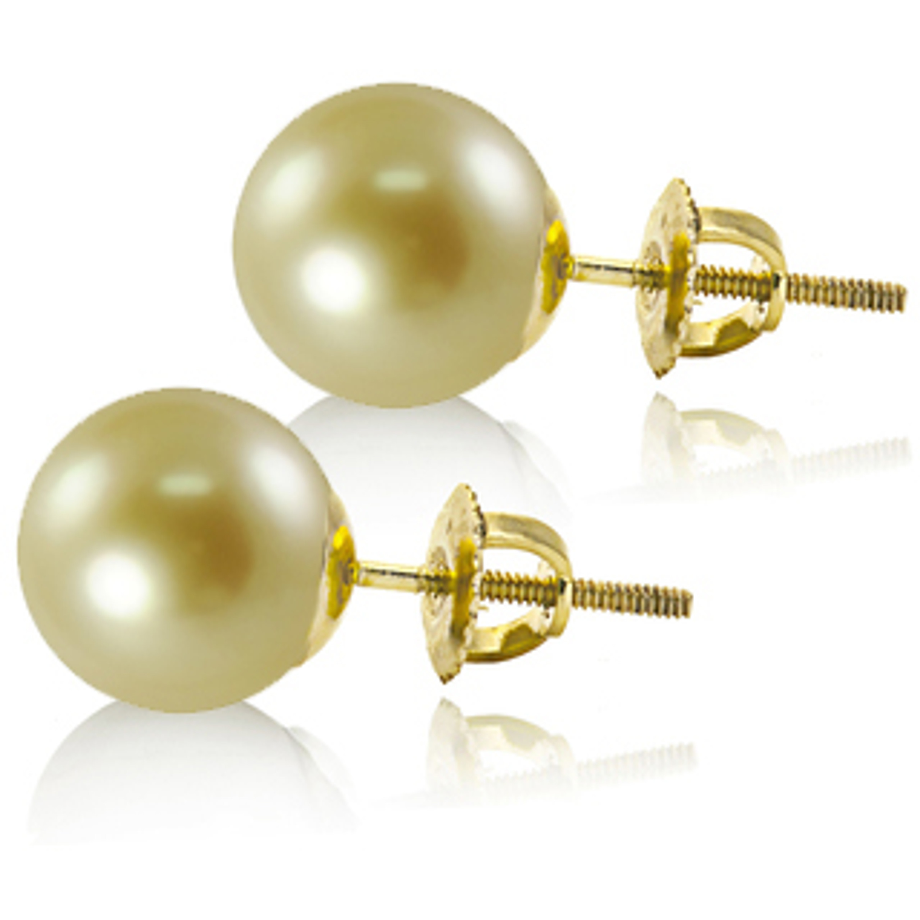 14k Gold Golden South Sea Pearl Earrings 12mm 14k Gold Golden South Sea Pearl Earrings 12mm