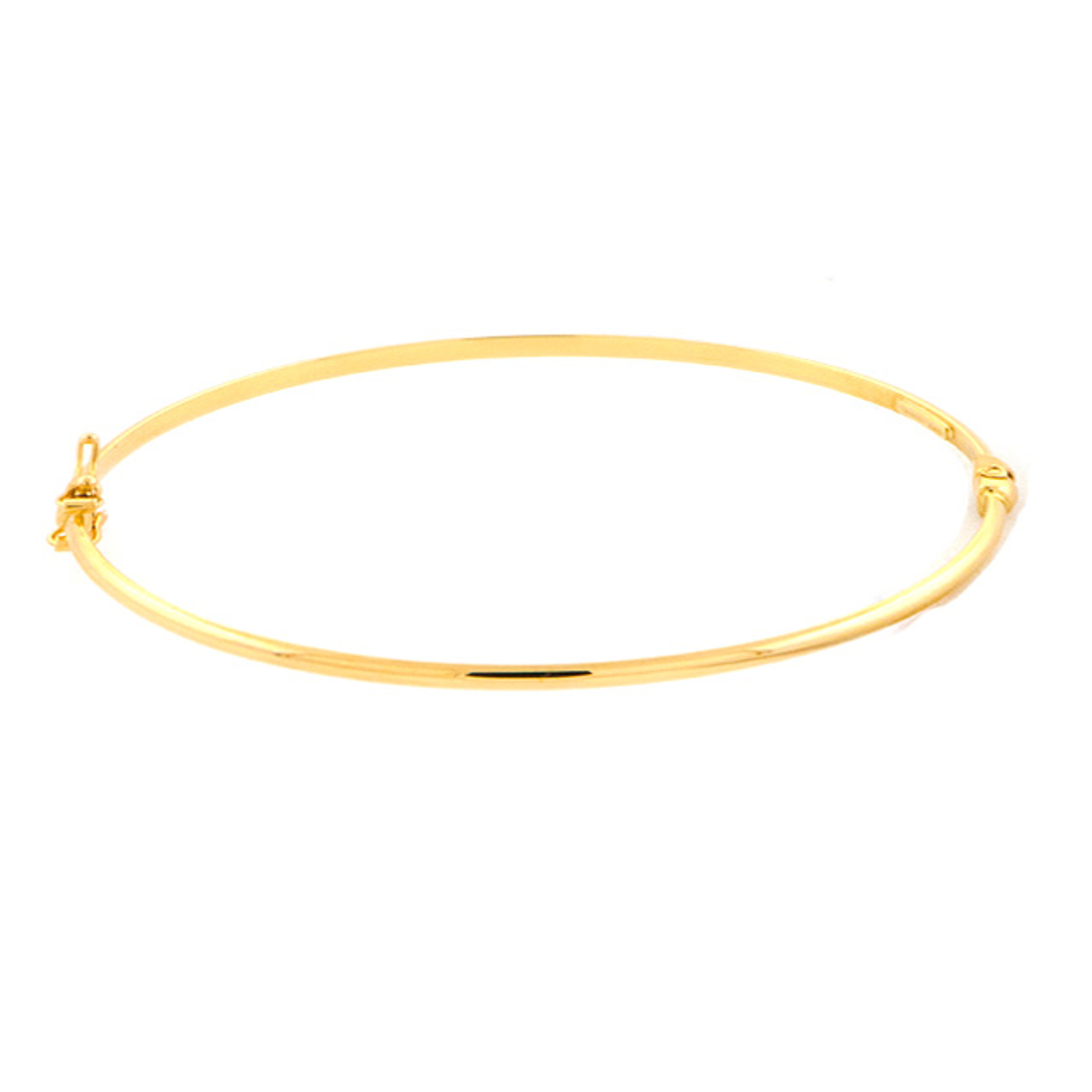 18k Yellow Gold Domed 3mm Wide High Polished Hinged Bangle Regular 7 Inches 18k Yellow Gold Domed 3mm Wide High Polished Hinged Bangle Regular 7 Inches