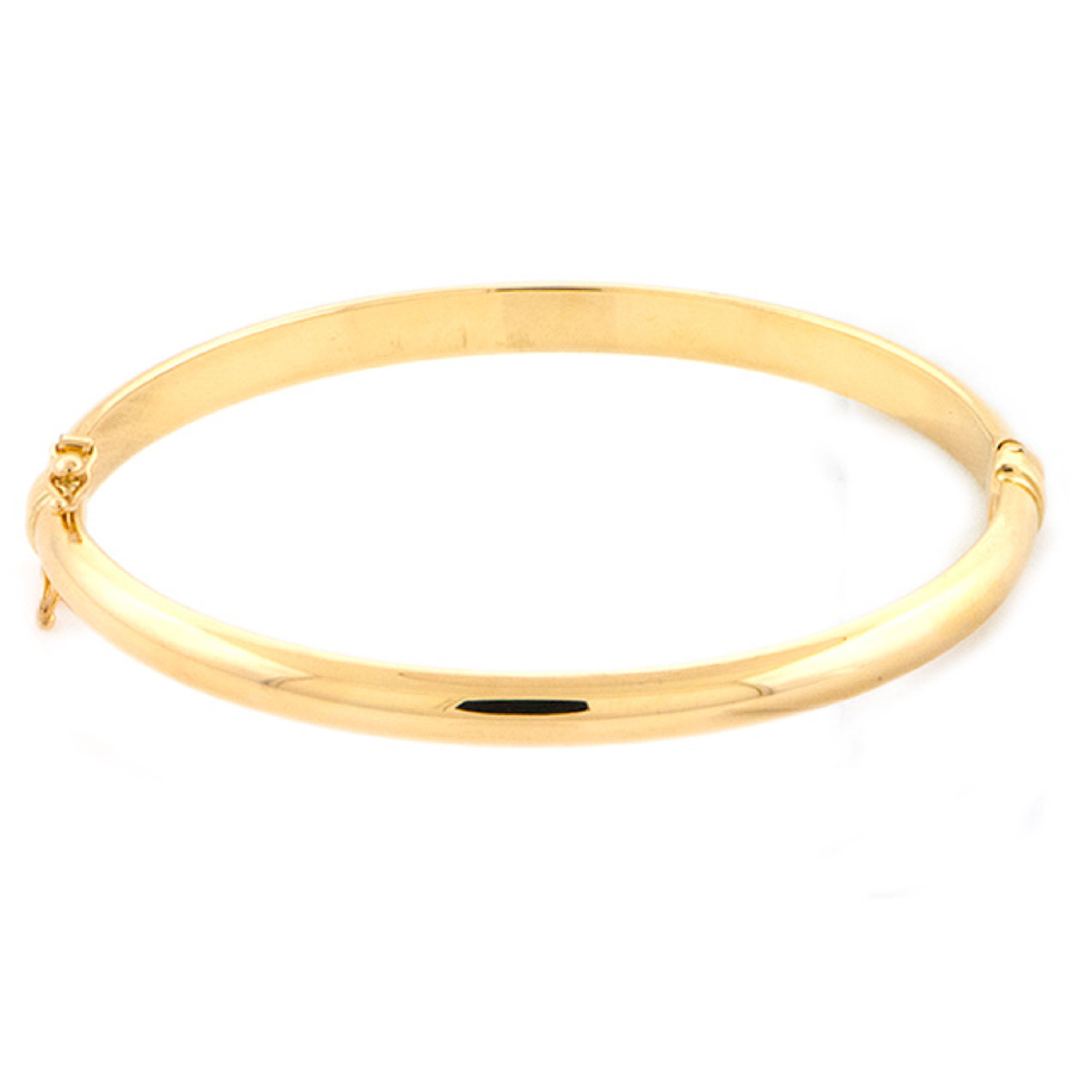 18k Yellow Gold Domed 6mm Wide High Polished Hinged Bangle Regular 7 Inches 18k Yellow Gold Domed 6mm Wide High Polished Hinged Bangle Regular 7 Inches