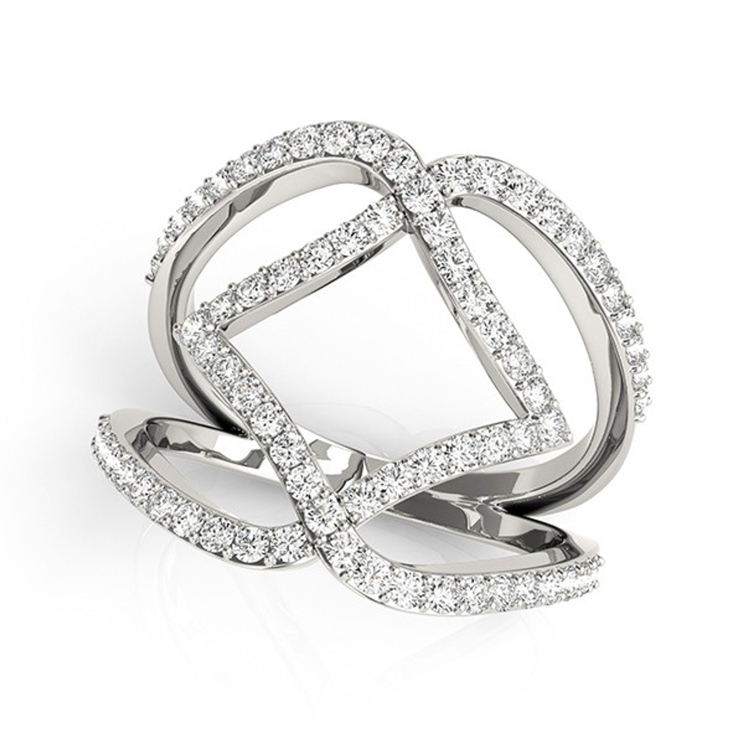 14k White gold  3/4 CTW Double Bar Diamond Ring 14k White gold  3/4 CTW Double Bar Diamond Ring