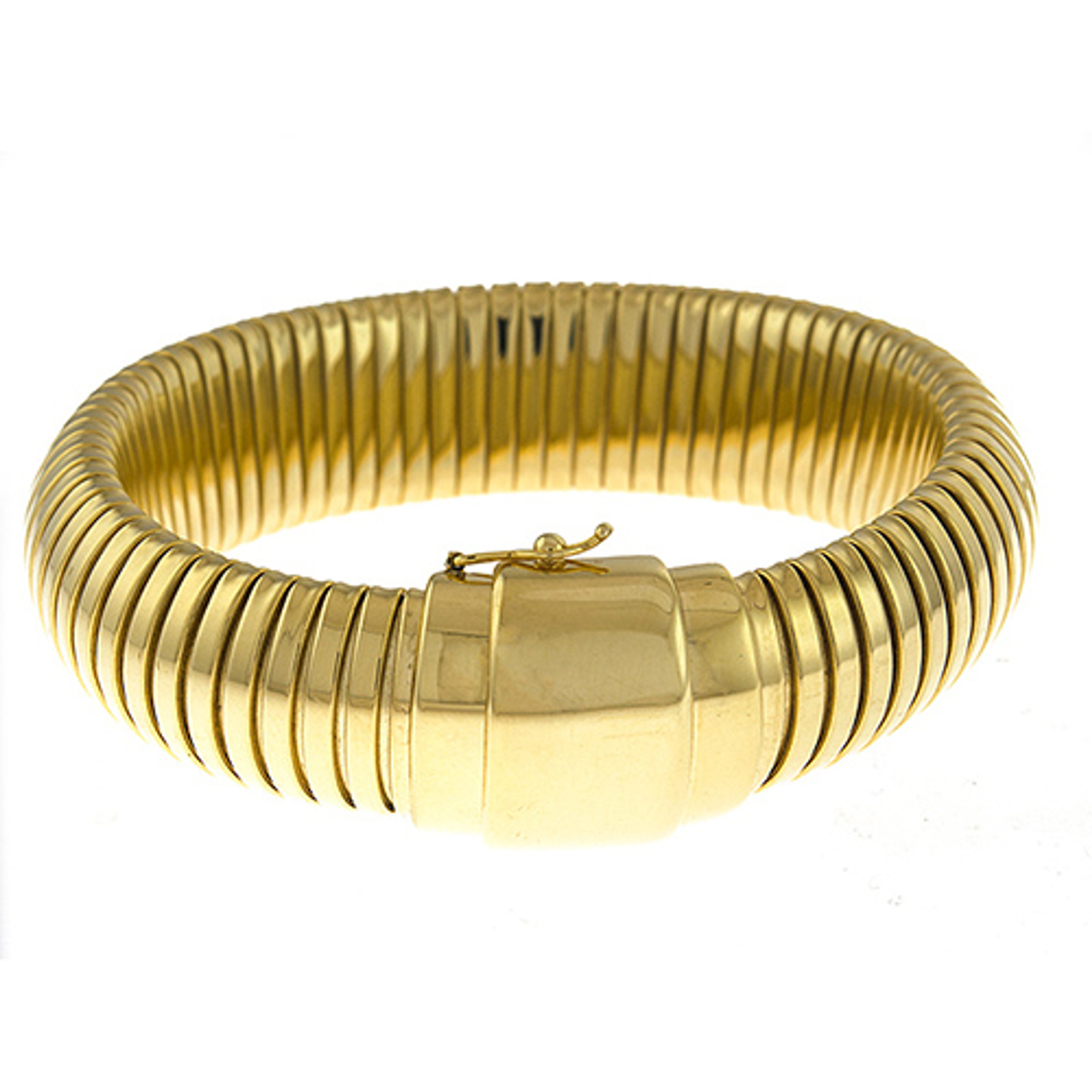 14k Yellow Gold 16mm Domed Magnetic Lock Bracelet 8.0" 14k Yellow Gold 16mm Domed Magnetic Lock Bracelet 8.0"