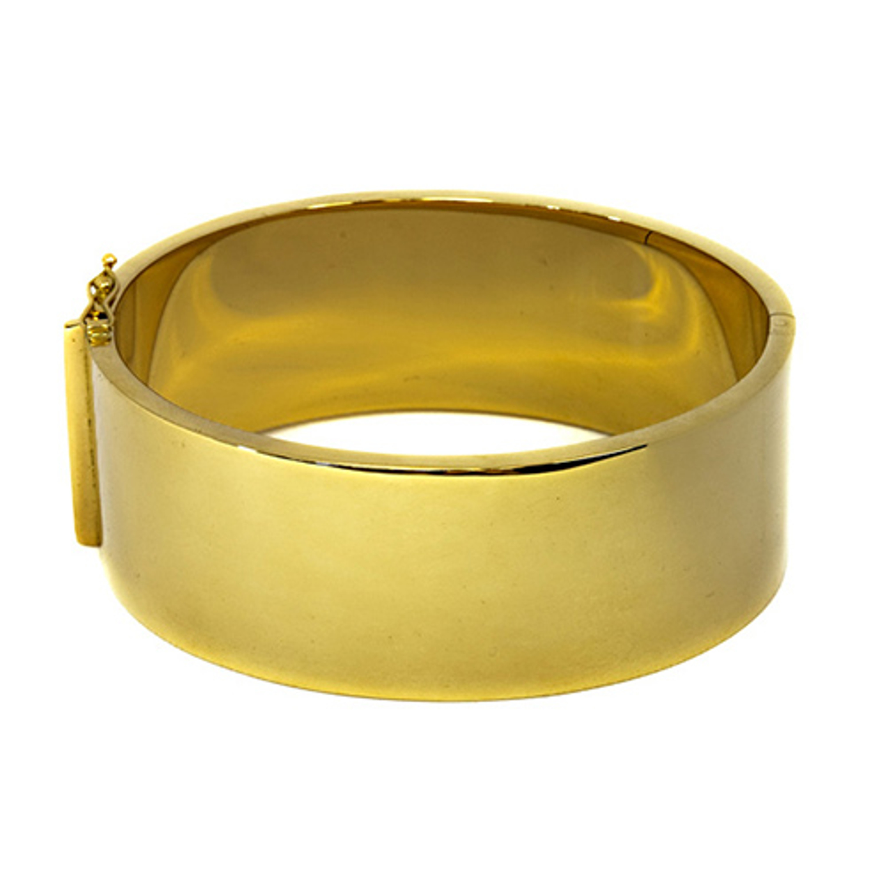 14k Gold 25.00mm Wide Flat Polished Hinged Bangle 7.0" 14k Gold 25.00mm Wide Flat Polished Hinged Bangle 7.0"