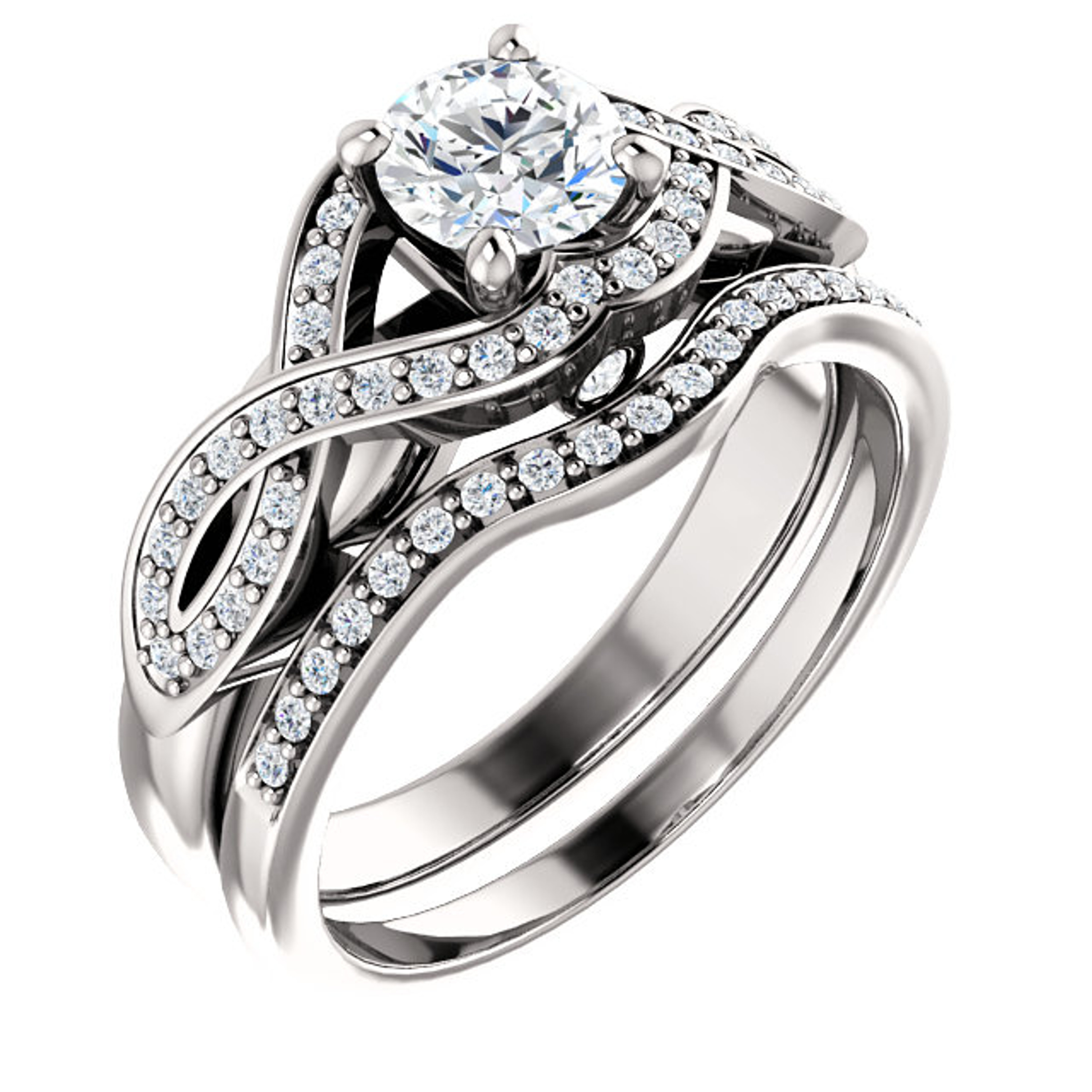18k White Gold 1.50ct. Diamond Wedding Set 18k White Gold 1.50ct. Diamond Wedding Set