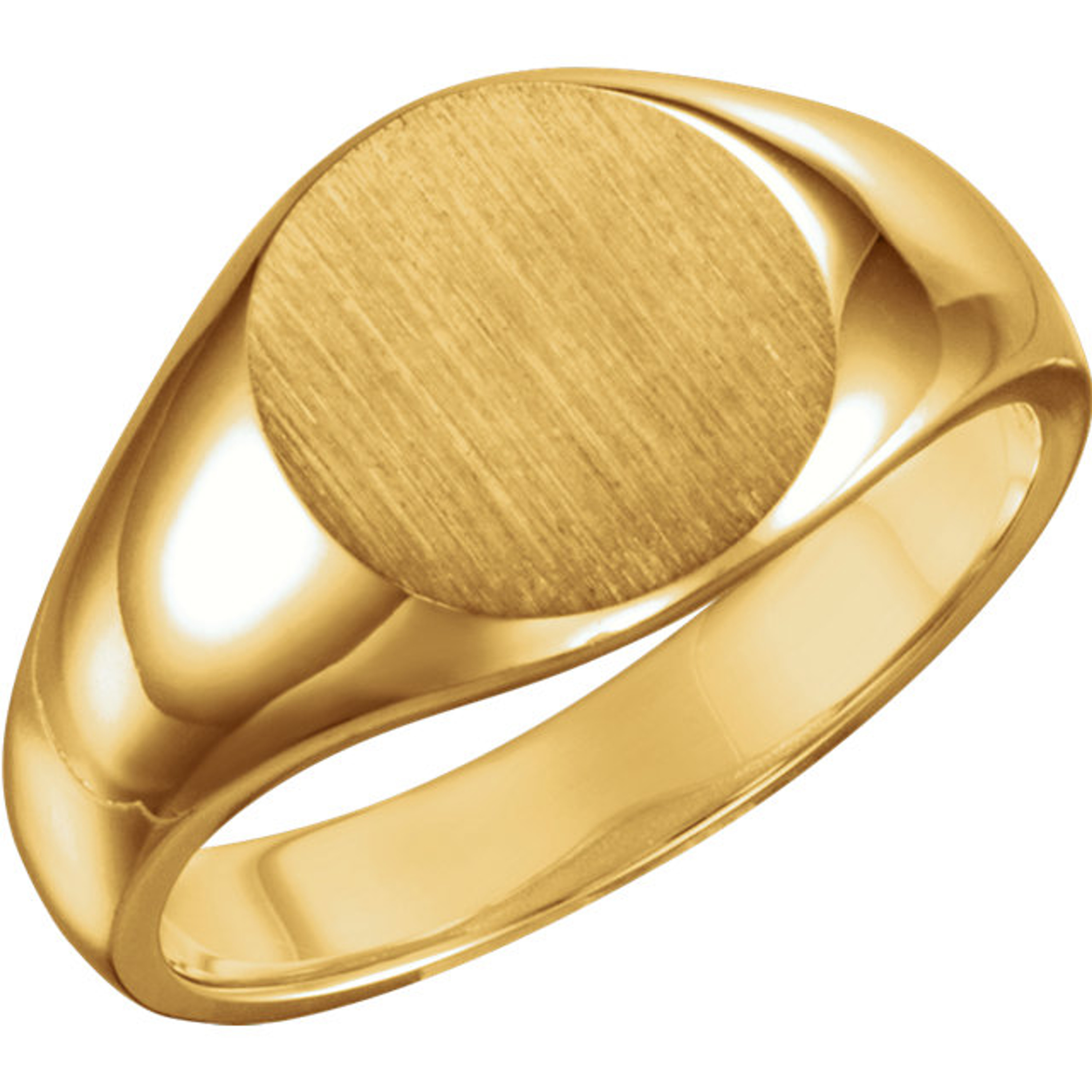14k Gold Men's Round Signet Ring 13.0mm Open Back 14k Gold Men's Round Signet Ring 13.0mm Open Back
