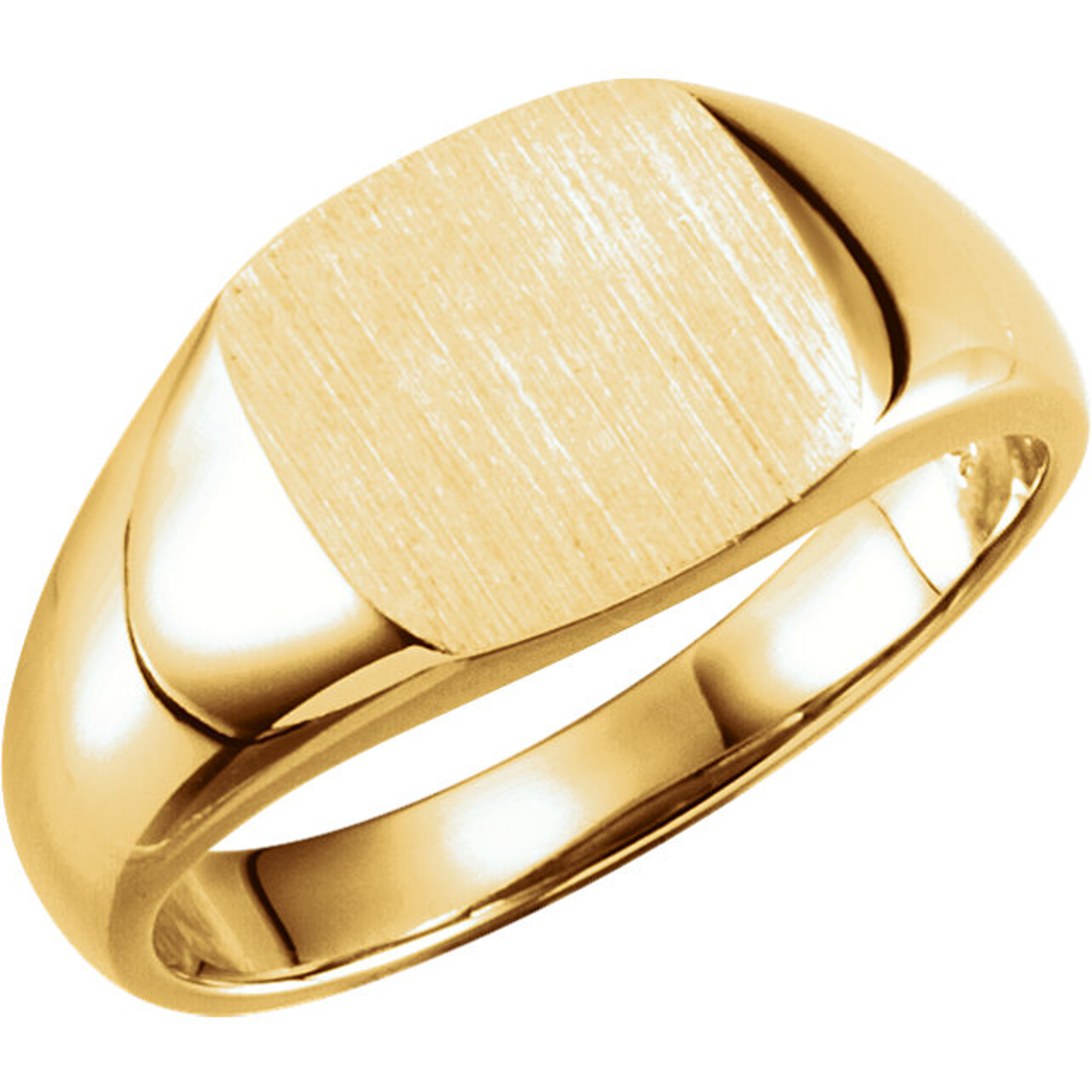 14k Gold Cushion Men's Signet Ring 9.0mmx9.0mm Open Back 14k Gold Cushion Men's Signet Ring 9.0mmx9.0mm Open Back