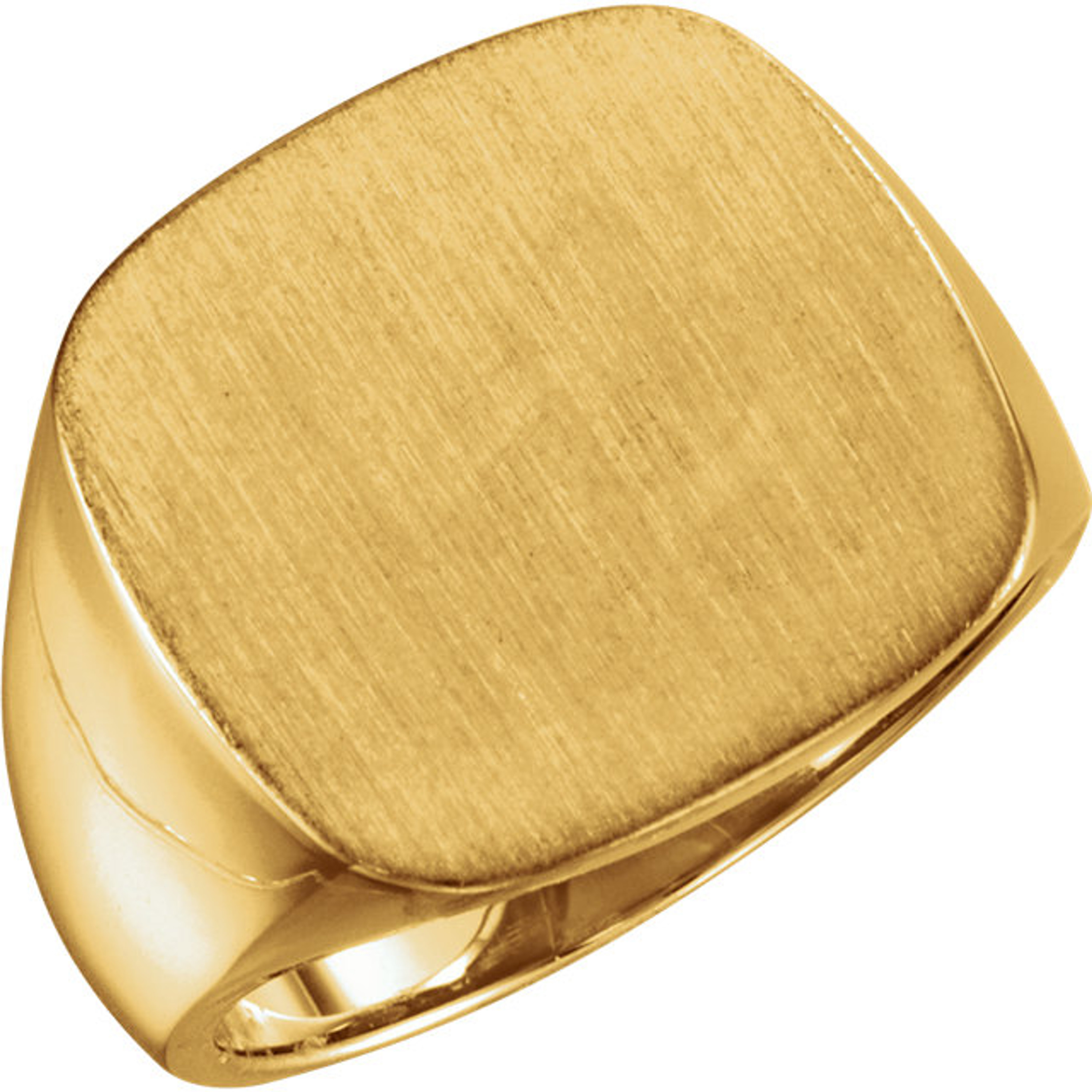 14k Gold Cushion Men's Signet Ring 18.0mmx18.0mm Open Back 14k Gold Cushion Men's Signet Ring 18.0mmx18.0mm Open Back
