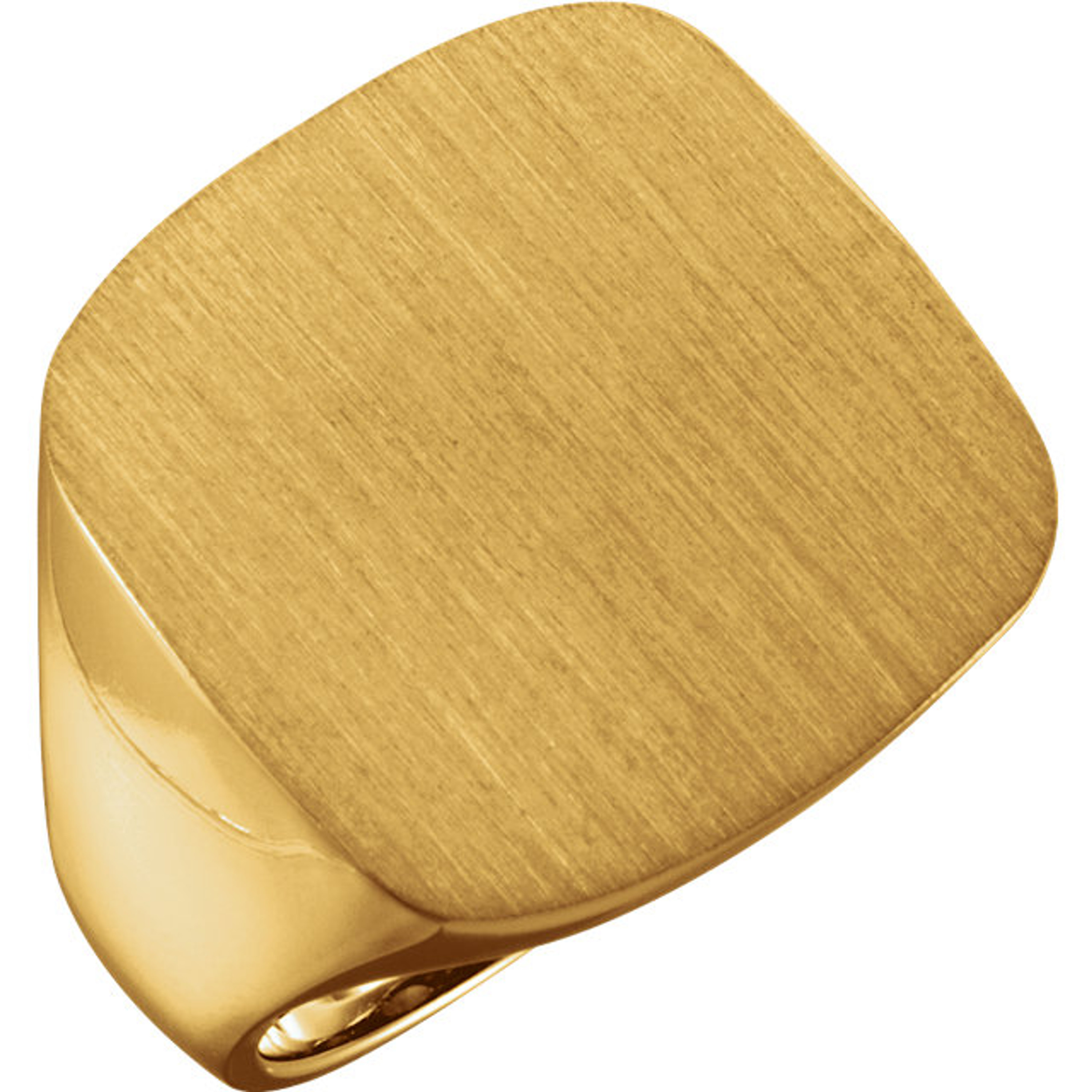 14k Gold Cushion Men's Signet Ring 20.0mm X 20.0mm Open Back 14k Gold Cushion Men's Signet Ring 20.0mm X 20.0mm Open Back