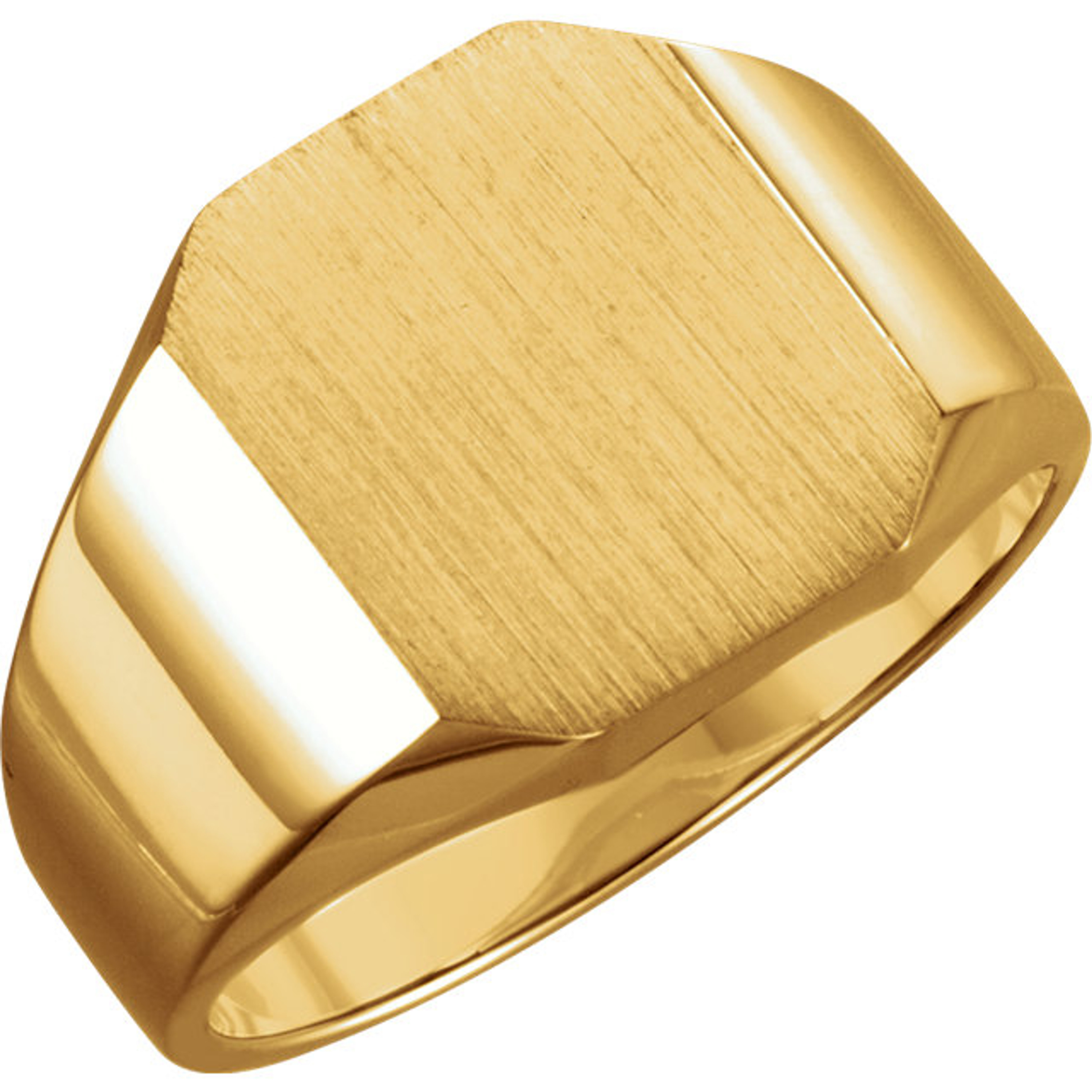 14k Gold Men's Octagon Signet Ring 14mmx12mm Open Back 14k Gold Men's Octagon Signet Ring 14mmx12mm Open Back