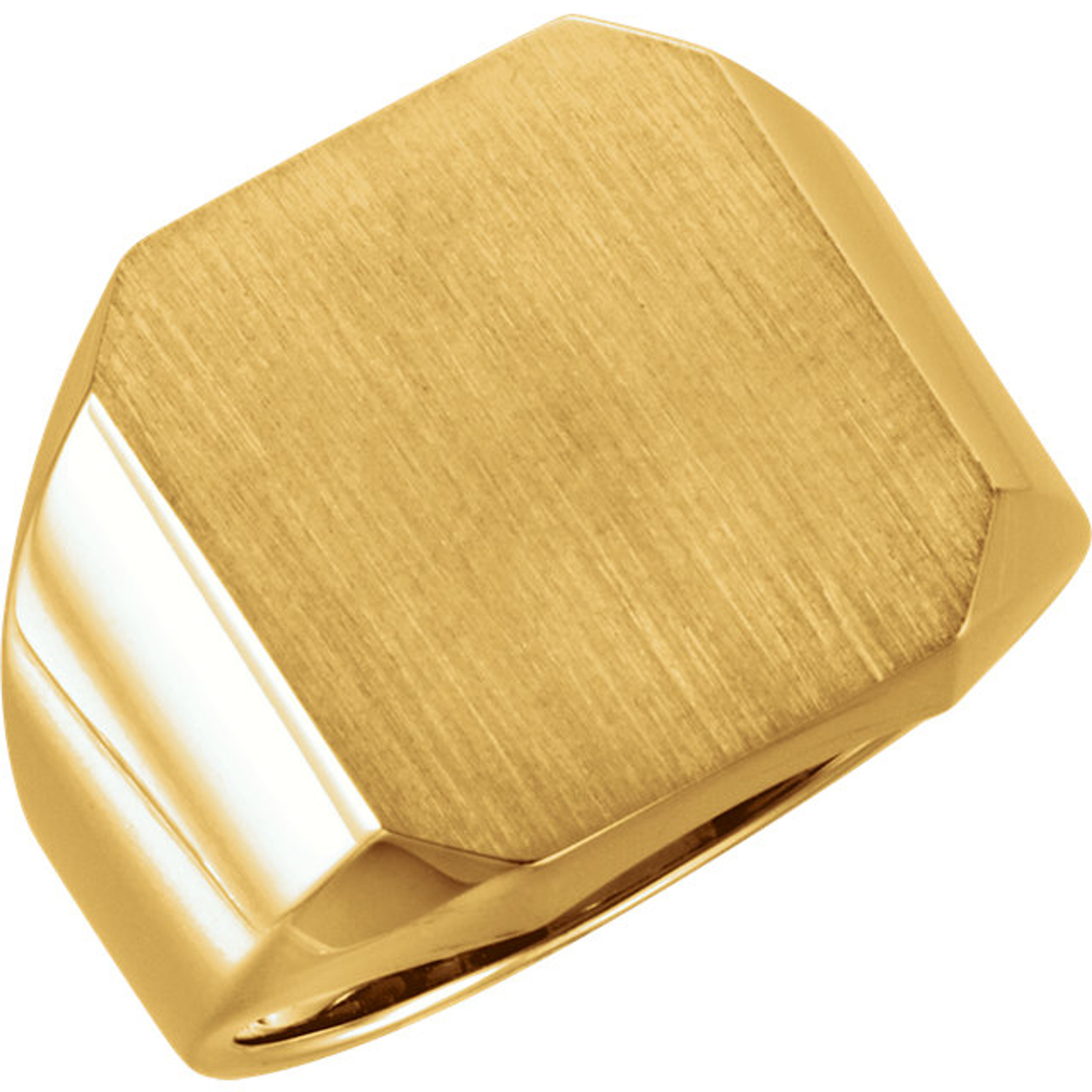 14k Gold Men's Octagon Signet Ring 18mmx16mm Open Back 14k Gold Men's Octagon Signet Ring 18mmx16mm Open Back
