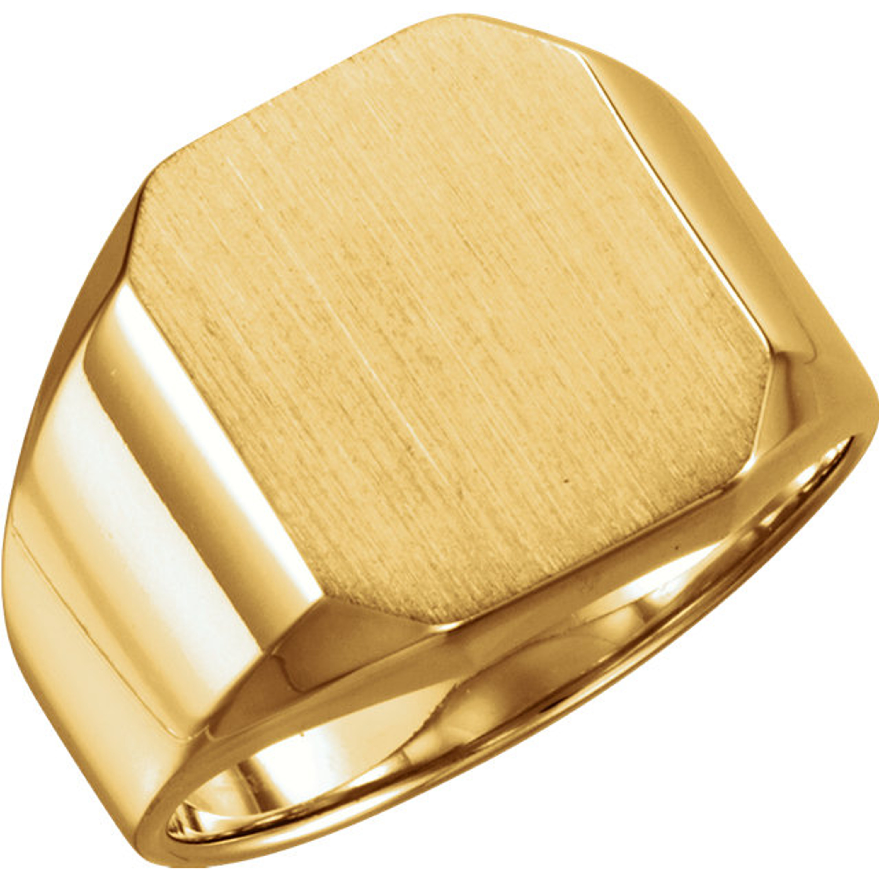 14k Gold Men's Octagon Signet Ring 16mmx14mm Solid Back 14k Gold Men's Octagon Signet Ring 16mmx14mm Solid Back