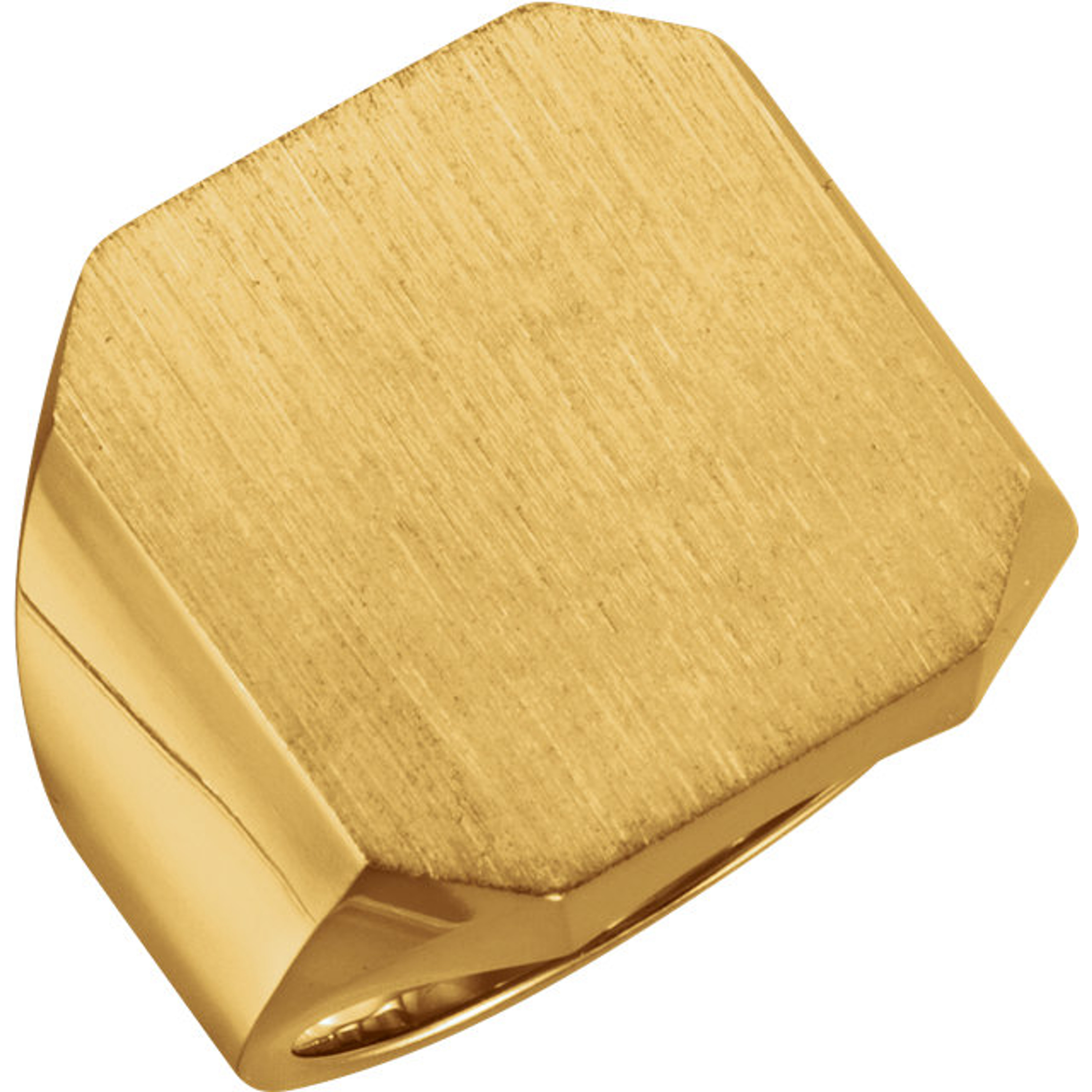 14k Gold Men's Octagon Signet Ring 20mmx18mm Solid Back 14k Gold Men's Octagon Signet Ring 20mmx18mm Solid Back