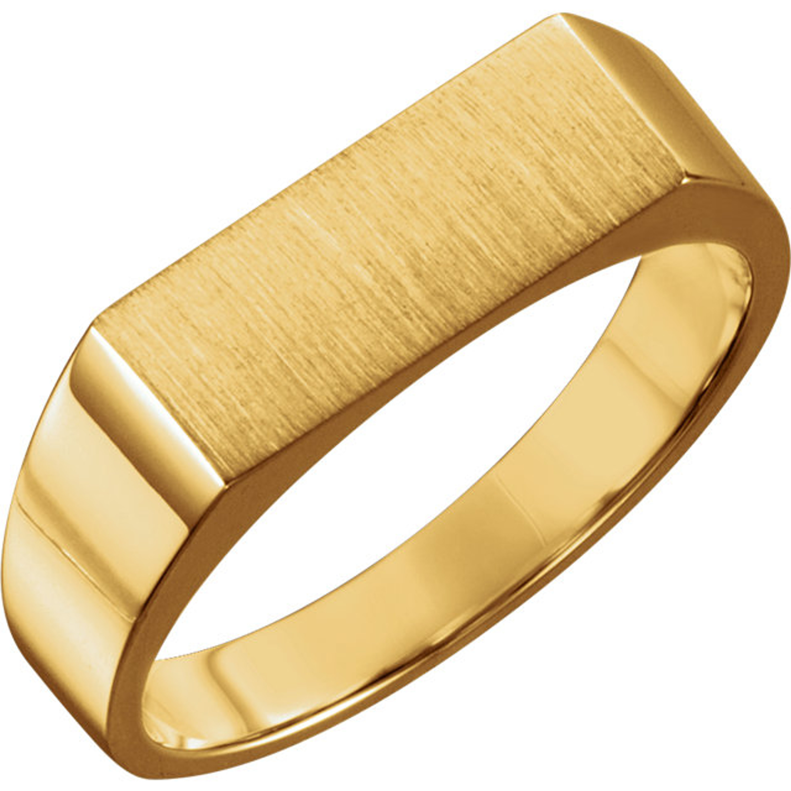14k Gold Men's Rectangle Signet Ring 6mmx15mm  Solid Back 14k Gold Men's Rectangle Signet Ring 6mmx15mm  Solid Back