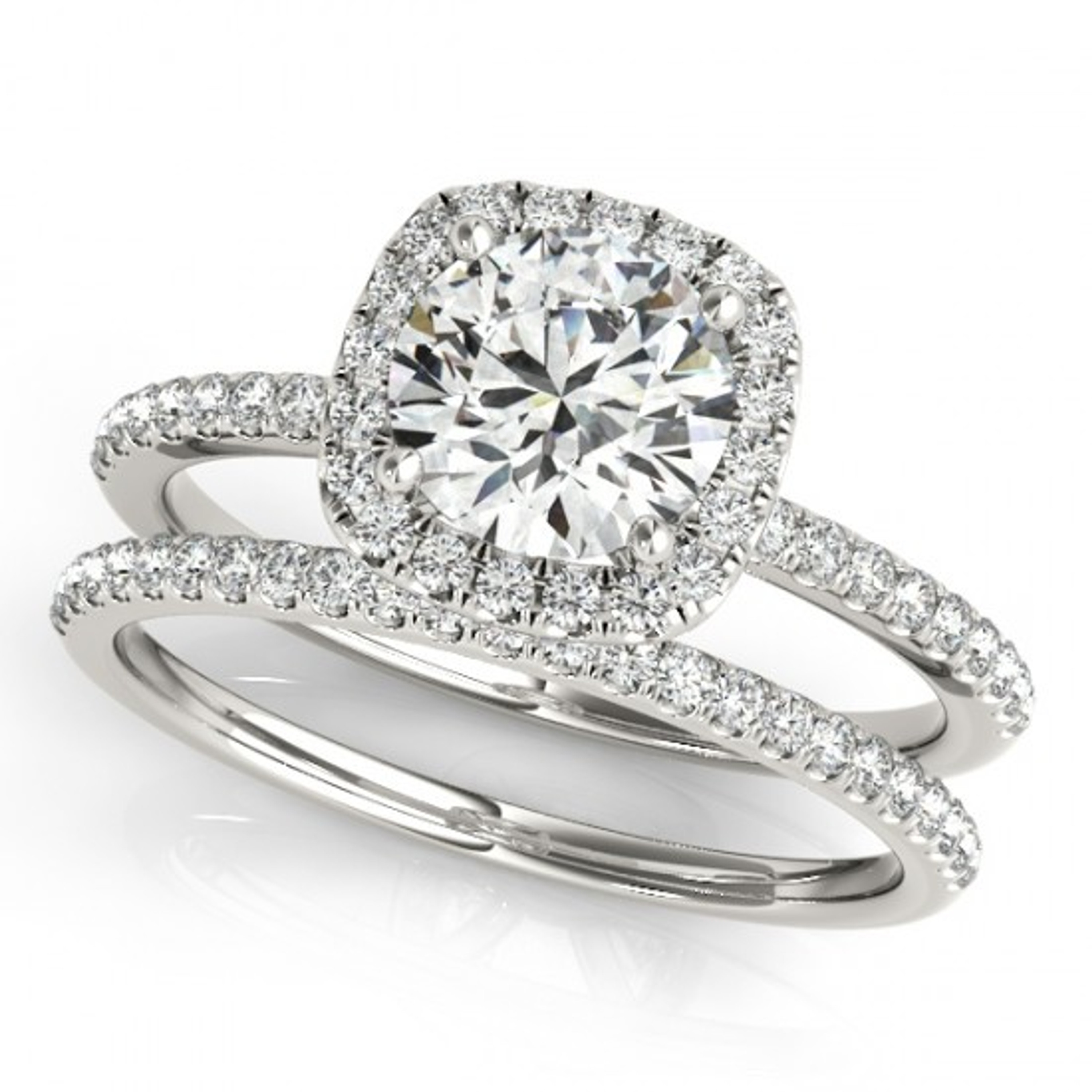 14k White Gold  1/2 Carat  Round cut Halo Engagement Ring 14k White Gold  1/2 Carat  Round cut Halo Engagement Ring