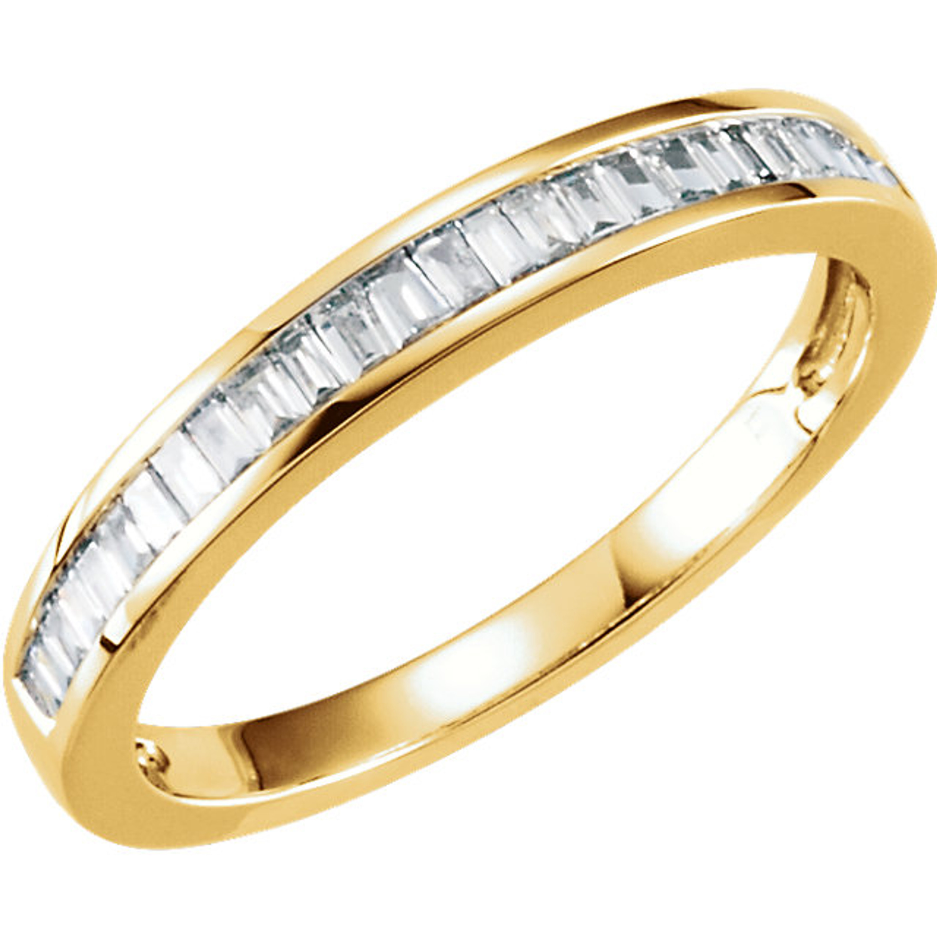 14k Yellow Gold Baguette Diamond Band 1/4 ctw 3.0mm 14k Yellow Gold Baguette Diamond Band 1/4 ctw 3.0mm