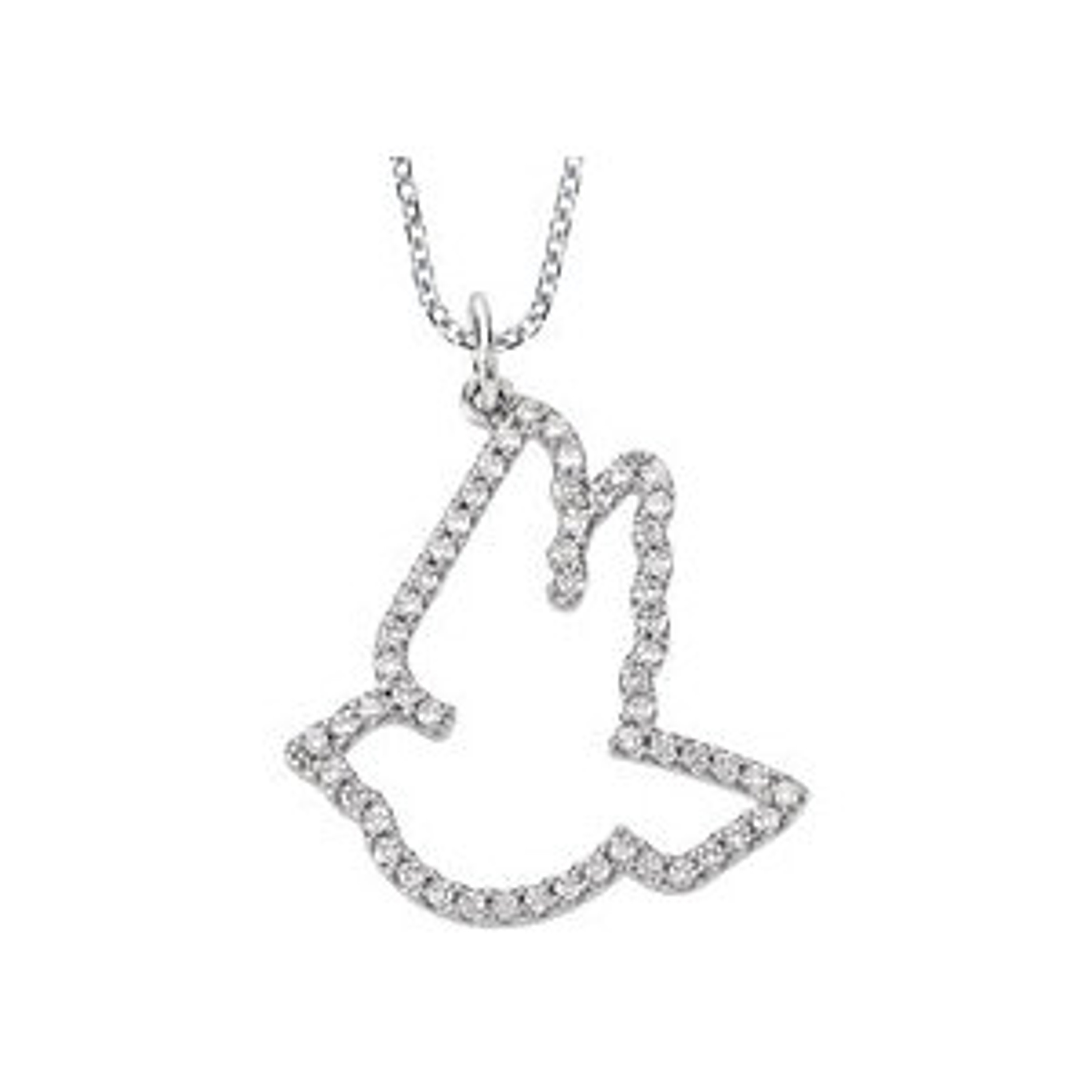 14kt White Gold 0.25 CTW Diamond Dove Necklace 19.0mm x 19.0mm 14kt White Gold 0.25 CTW Diamond Dove Necklace 19.0mm x 19.0mm