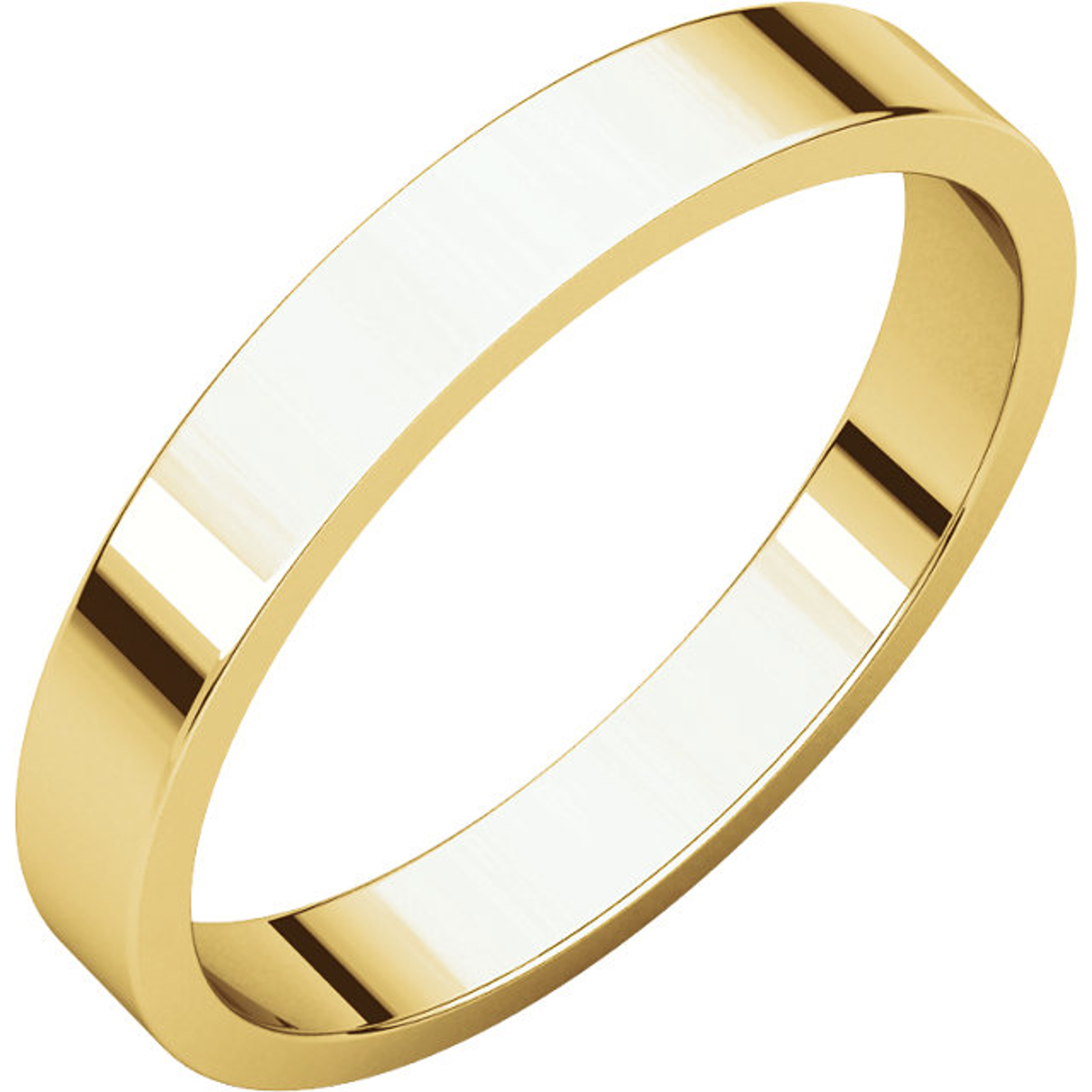 10k Yellow Gold 3mm High Polished Flat Wedding Band 10k Yellow Gold 3mm High Polished Flat Wedding Band