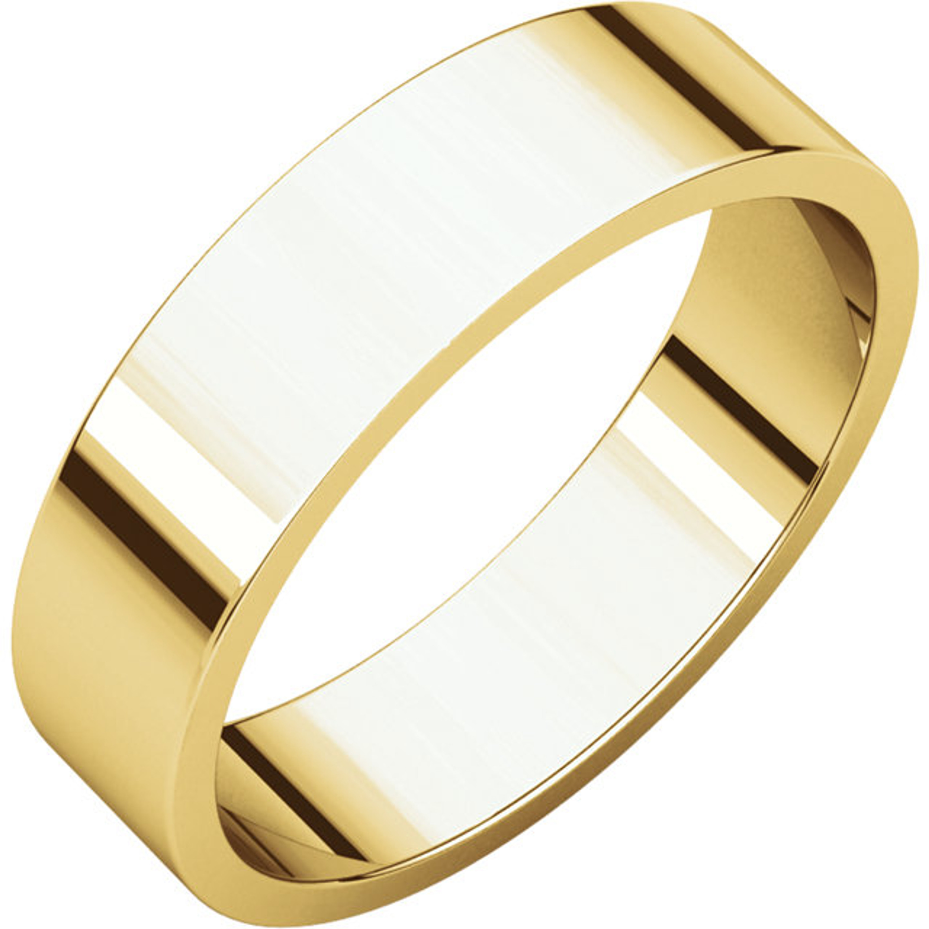10k Yellow Gold 5mm High Polished Flat Wedding Band 10k Yellow Gold 5mm High Polished Flat Wedding Band