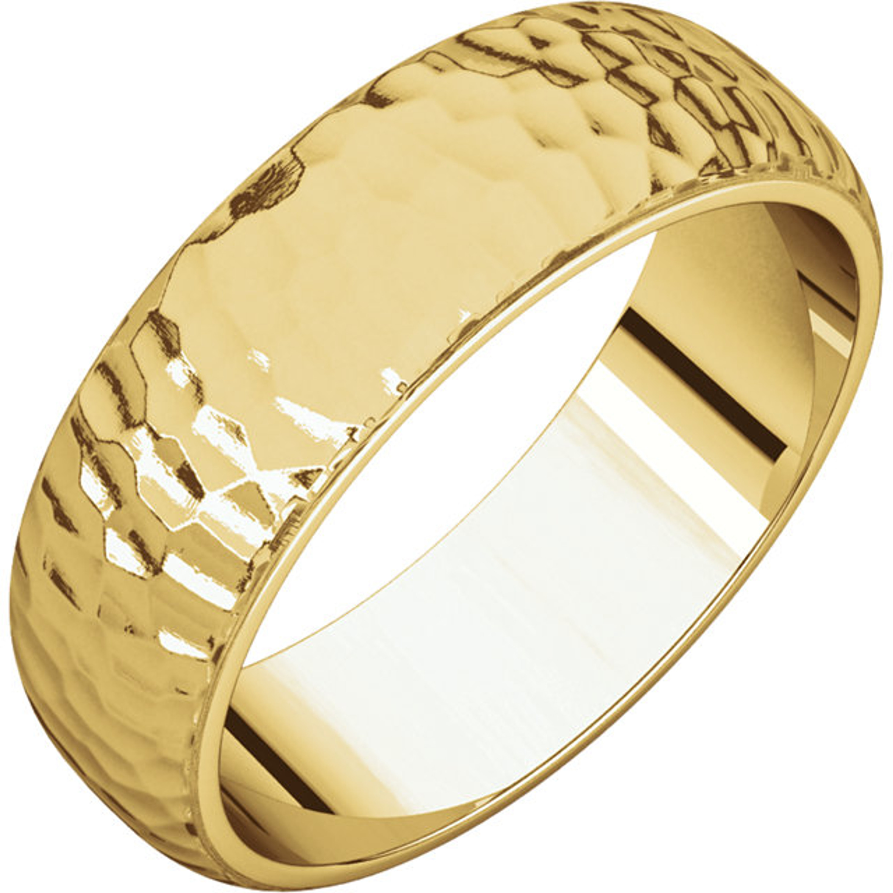 18k Yellow Gold 6mm Hammer Finish Wedding Band 18k Yellow Gold 6mm Hammer Finish Wedding Band