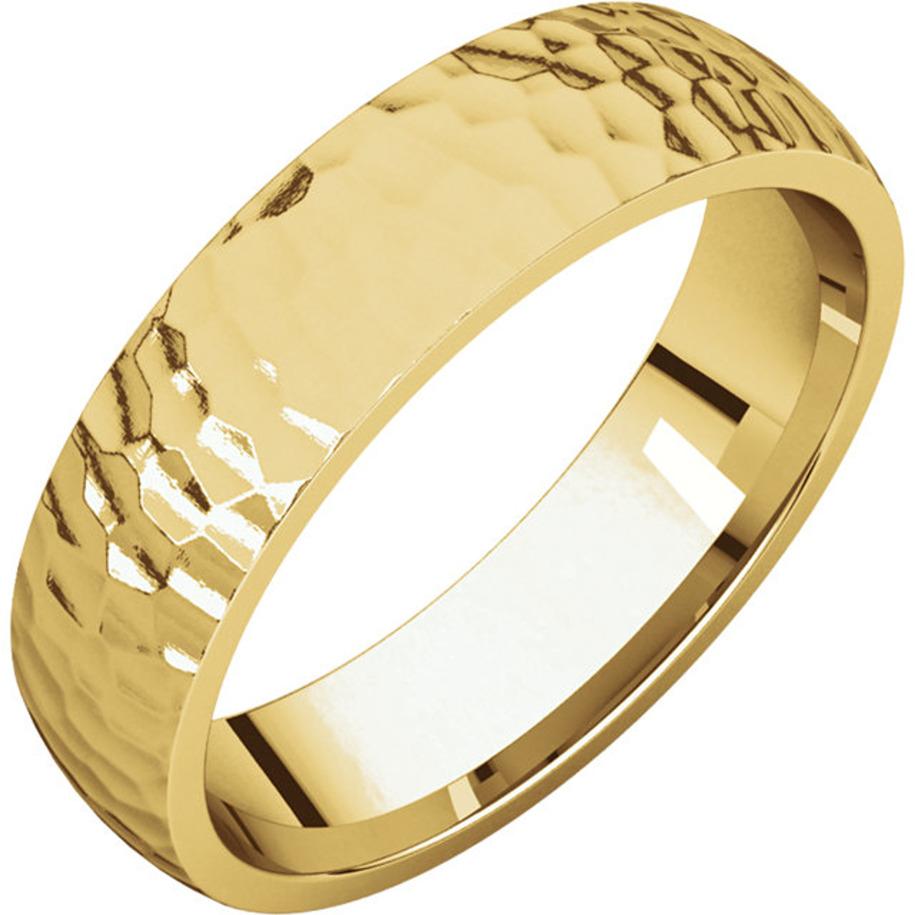 18k Yellow Gold 5mm Hammer Finish Comfort Fit Wedding Band 18k Yellow Gold 5mm Hammer Finish Comfort Fit Wedding Band