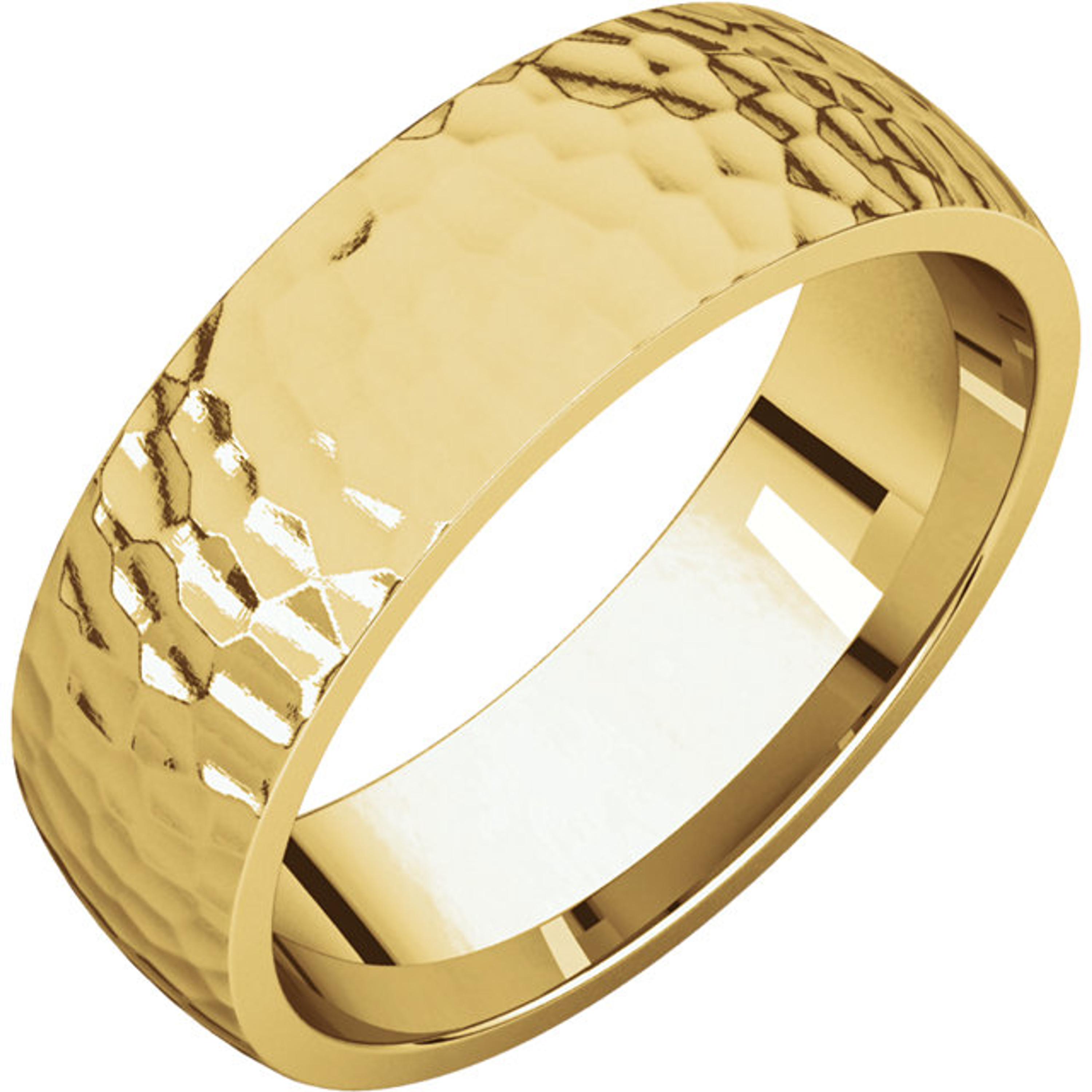 18k Yellow Gold 6mm Hammer Finish Comfort Fit Wedding Band 18k Yellow Gold 6mm Hammer Finish Comfort Fit Wedding Band