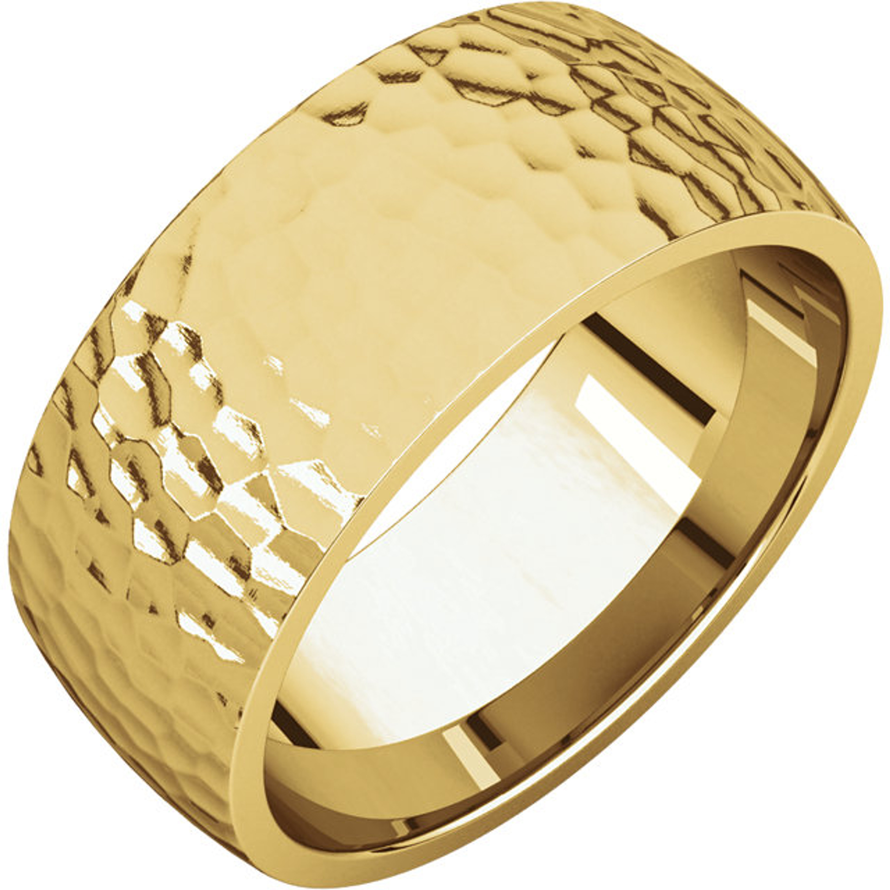 18k Gold 8mm Hammer Finish Comfort Fit Wedding Band 18k Gold 8mm Hammer Finish Comfort Fit Wedding Band