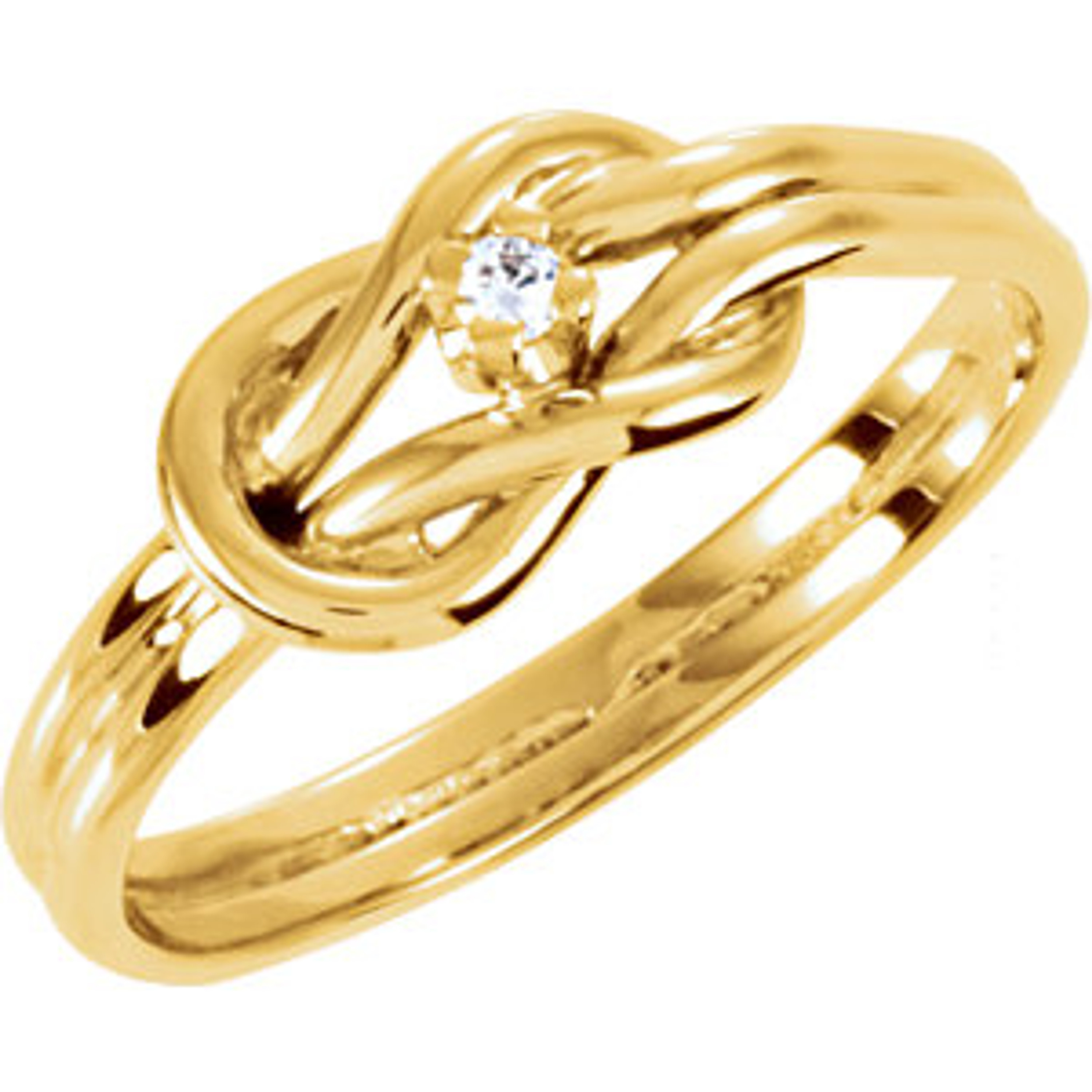 14k Yellow Gold Diamond Love Knot Ring 14k Yellow Gold Diamond Love Knot Ring