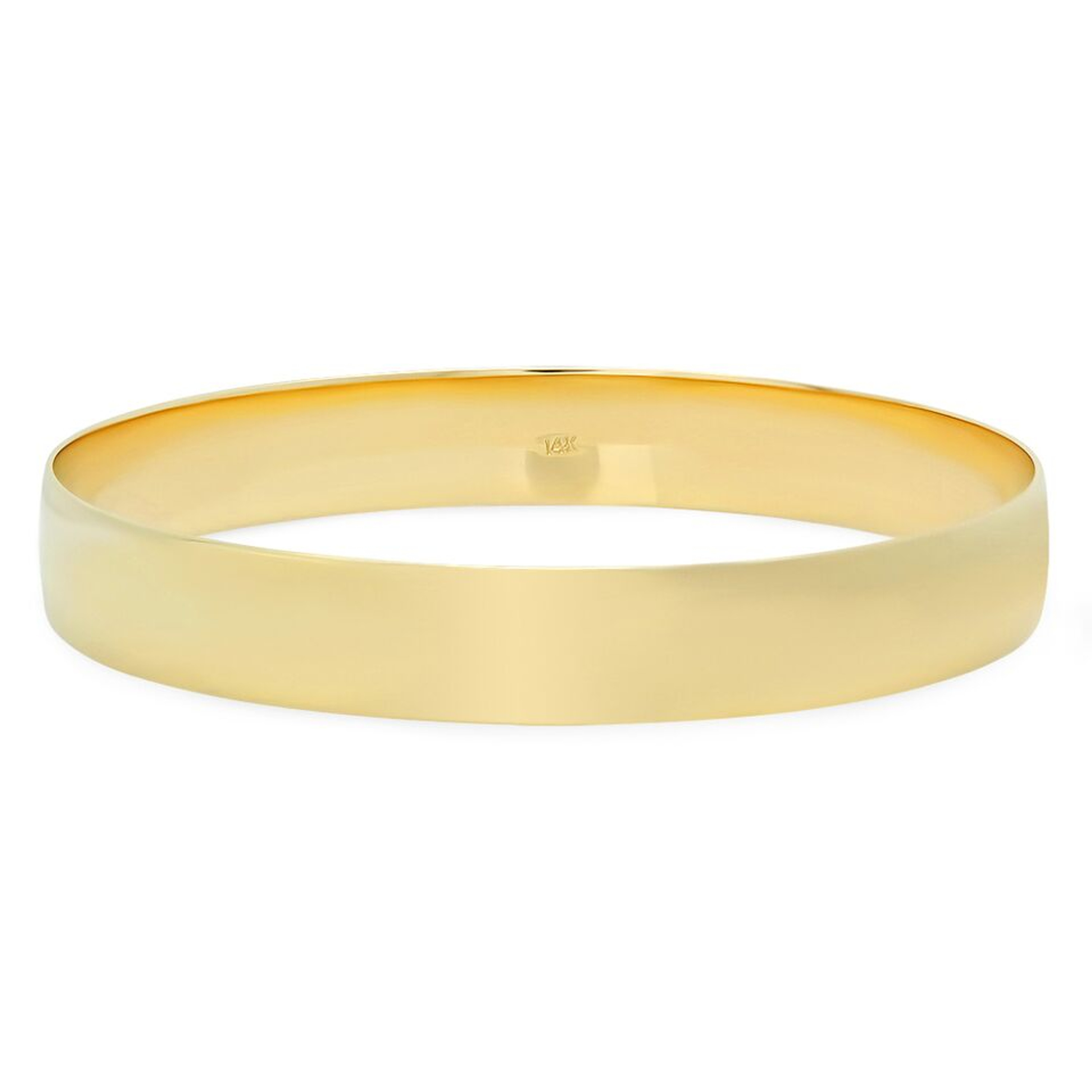 14k Gold 10mm Domed High Polished Slip-on Solid Bangle 7 Inches 14k Gold 10mm Domed High Polished Slip-on Solid Bangle 7 Inches