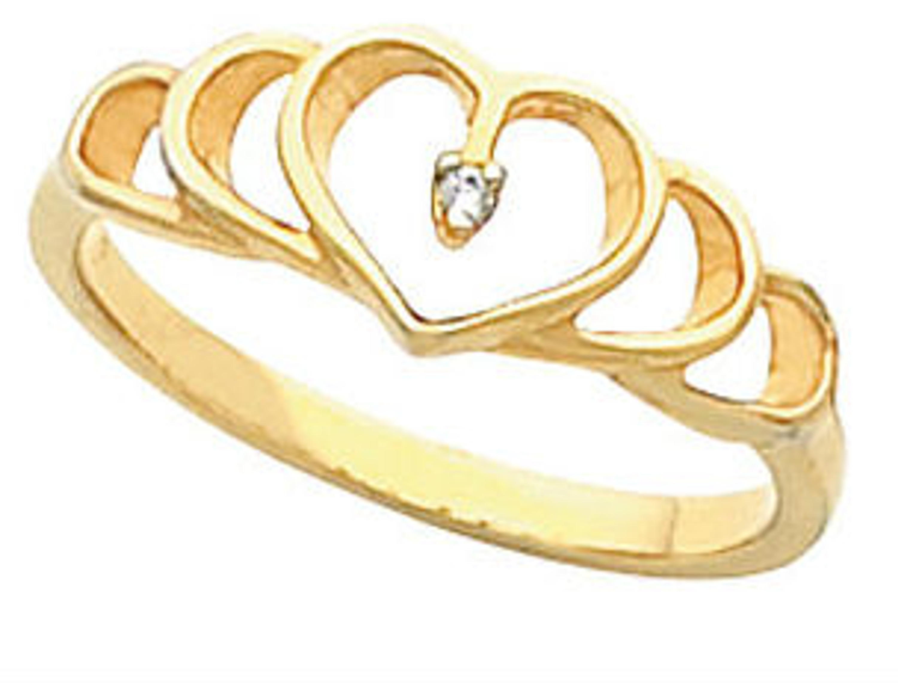 14k Yellow gold Diamond Heart Ring .02 ctw 14k Yellow gold Diamond Heart Ring .02 ctw