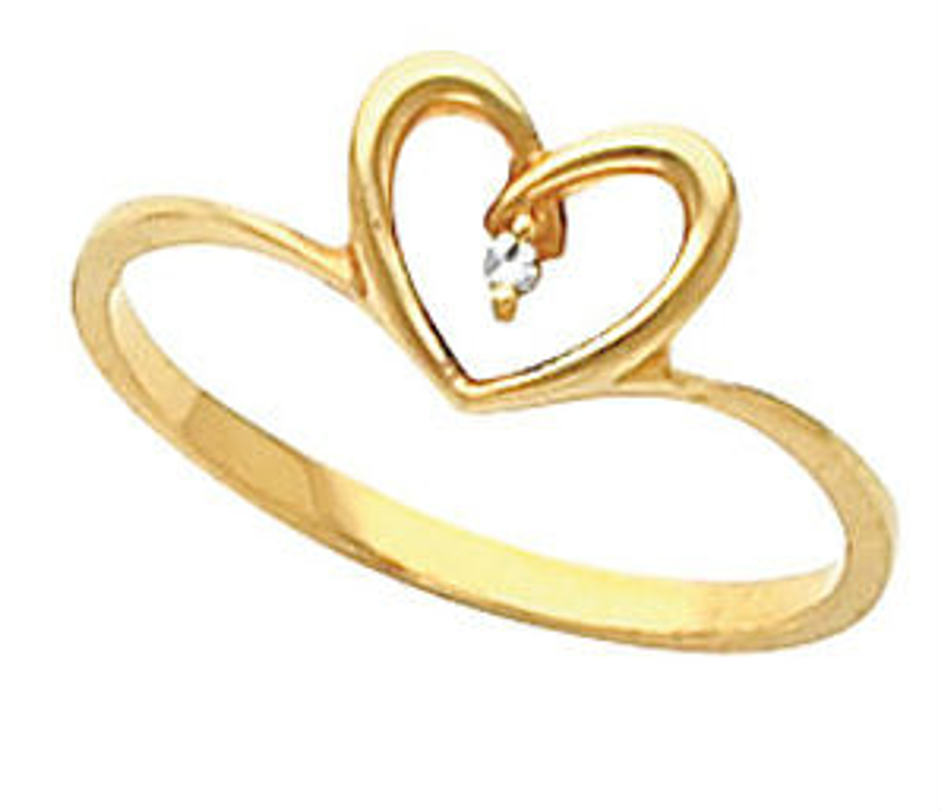 14k Yellow gold Diamond Heart Ring .02 ct 14k Yellow gold Diamond Heart Ring .02 ct