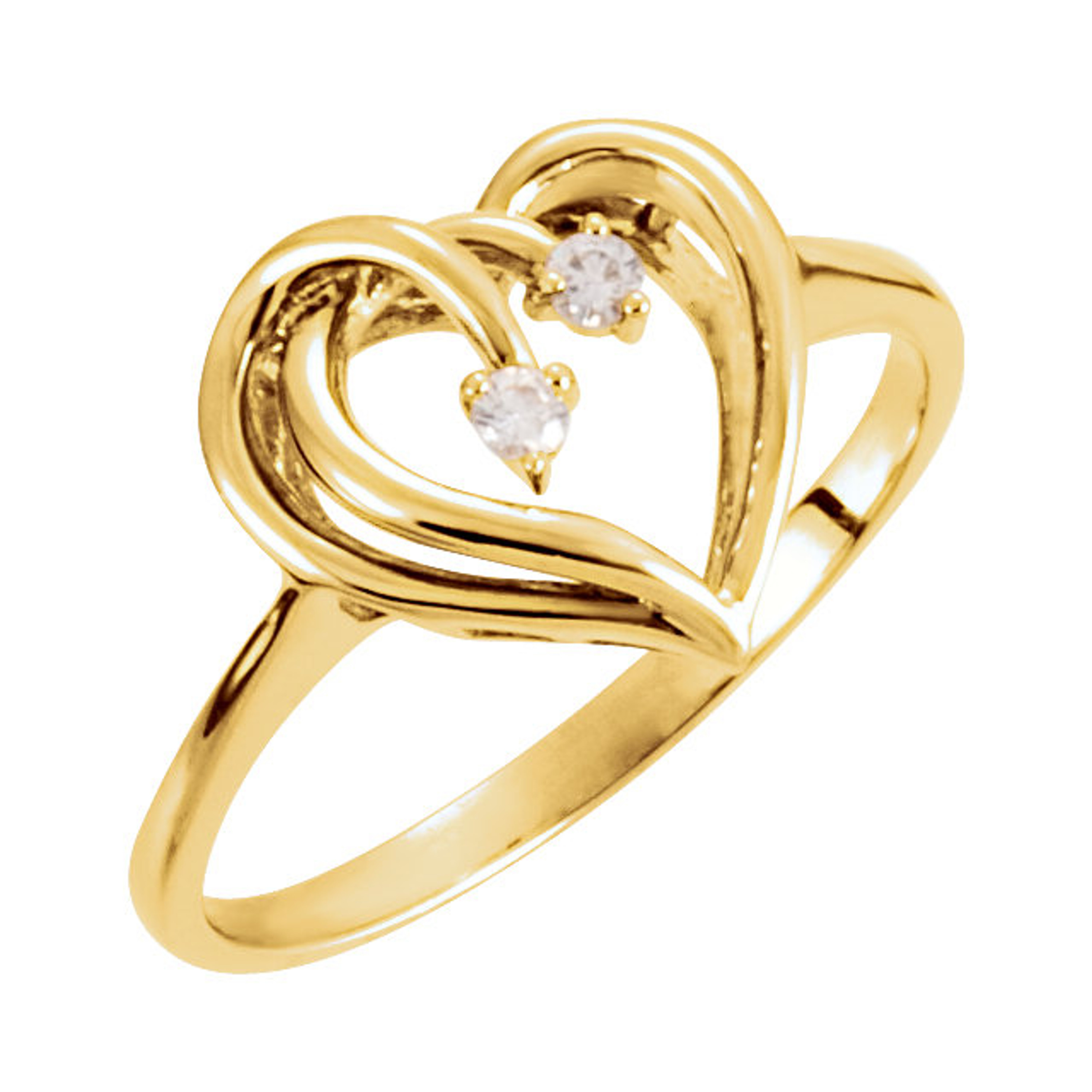 14k Yellow gold Diamond Heart Ring .04 ct 14k Yellow gold Diamond Heart Ring .04 ct