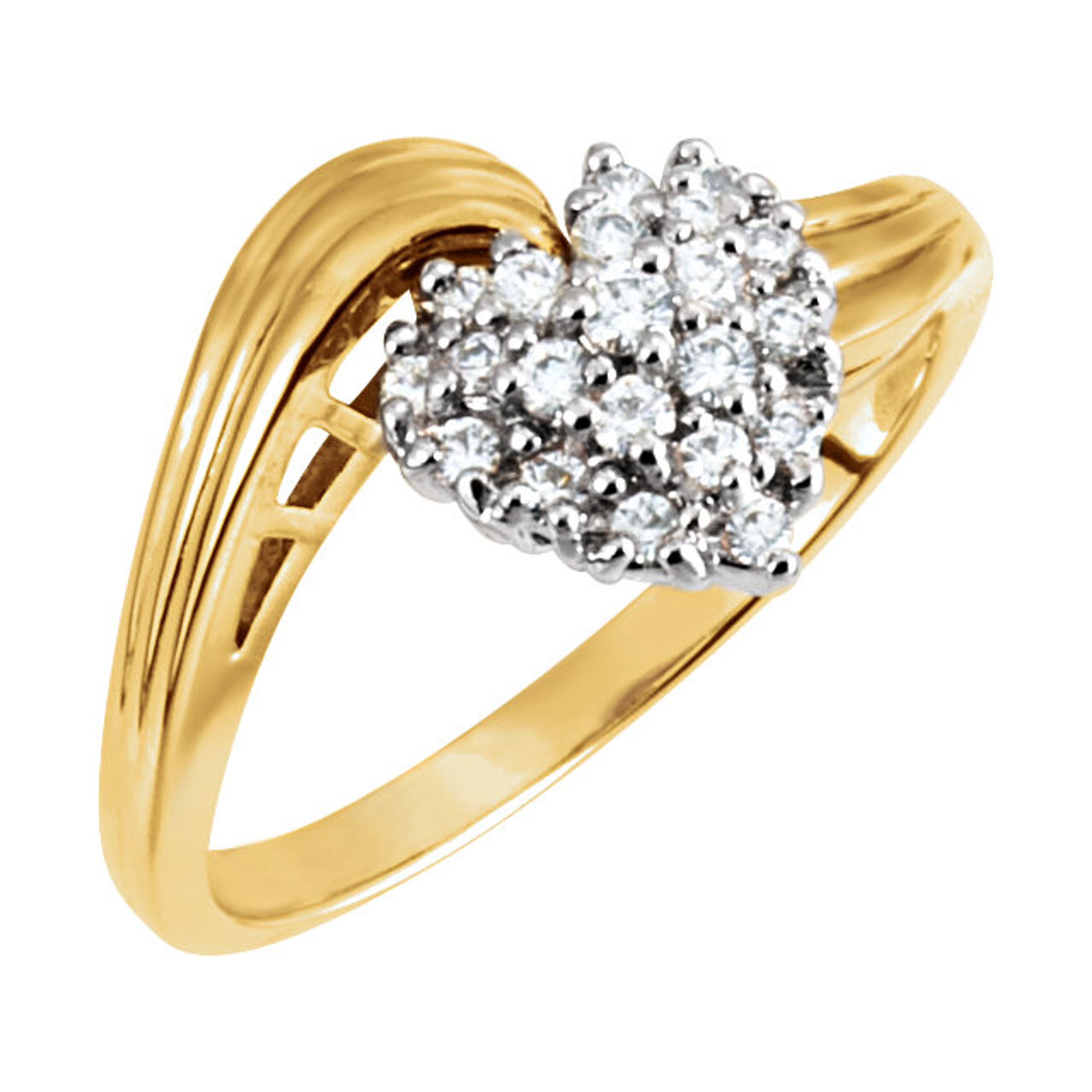 14k Gold Ladies Diamond Heart Ring 1/2 ctw. 14k Gold Ladies Diamond Heart Ring 1/2 ctw.