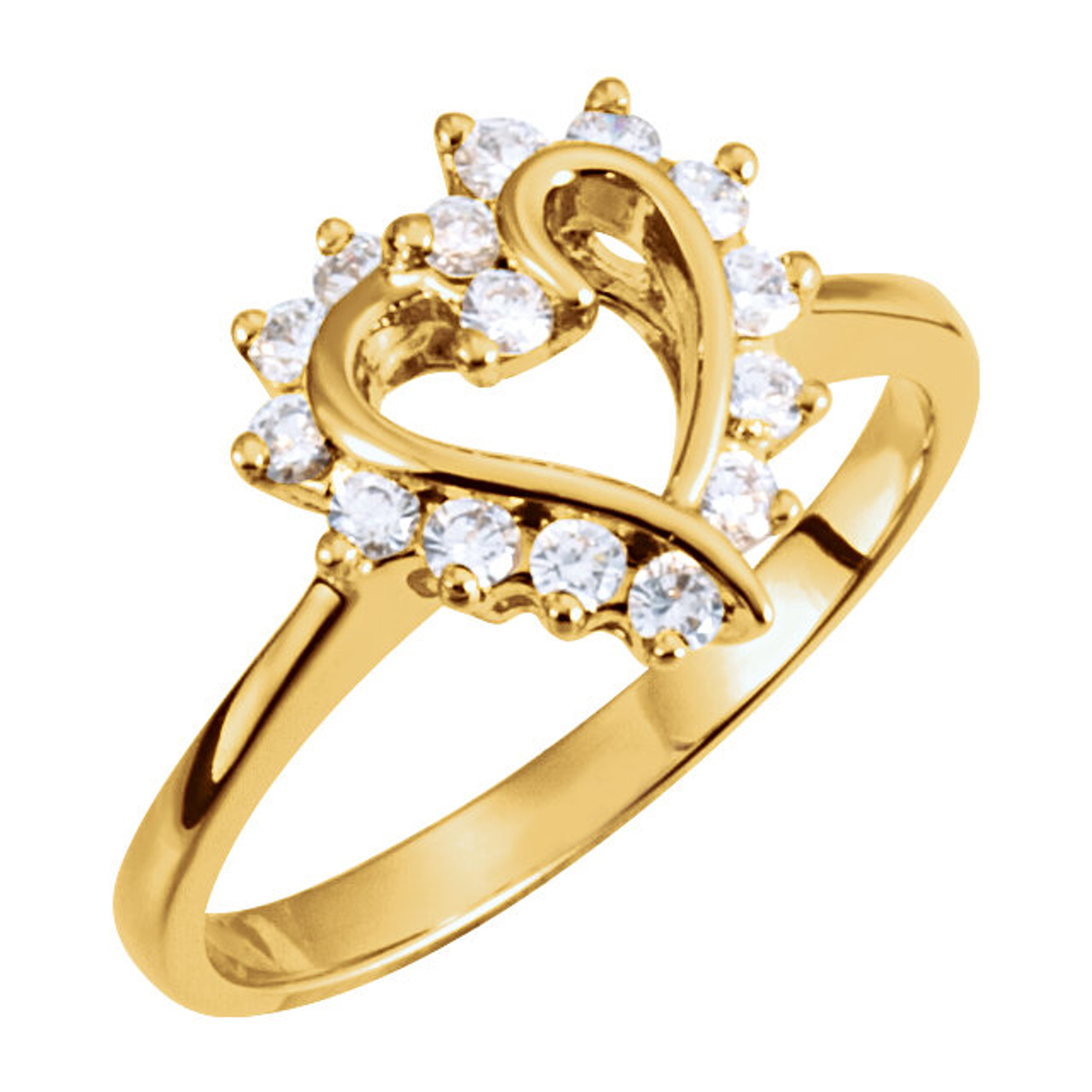14k Gold Ladies Diamond Heart Ring 0.30 ctw 14k Gold Ladies Diamond Heart Ring 0.30 ctw