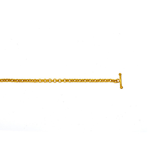 24k  Yellow Gold 3mm Handmade Rolo Chain Necklace 18 Inches