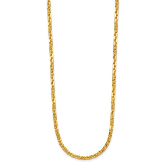 24k  Yellow Gold 3.5mm Handmade Baht Chain Necklace 24 Inches
