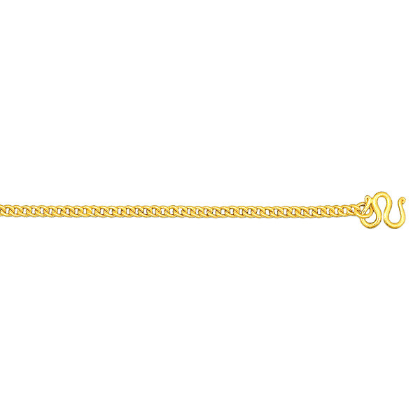 24k  Yellow Gold 3.7mm Handmade Baht Bracelet 9 Inches