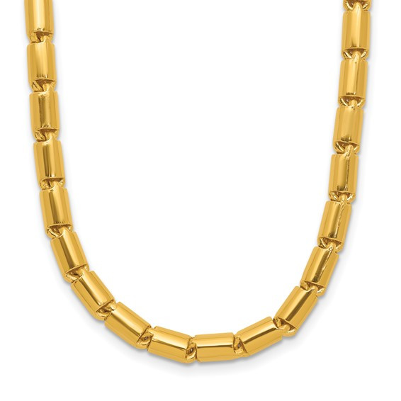 24k  Yellow Gold 4.3mm Handmade Baht Chain Necklace 24 Inches