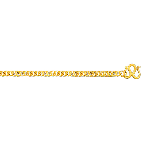 24k  Yellow Gold 5mm Handmade Baht Chain Necklace 18 Inches